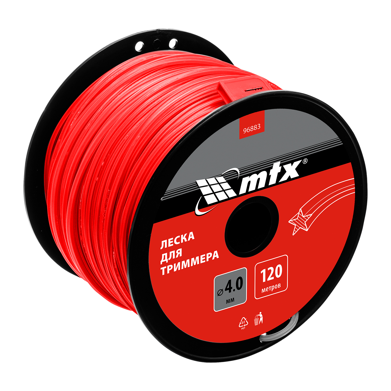Леска для триммера звезда 4,0 мм х 120 м, на катушке