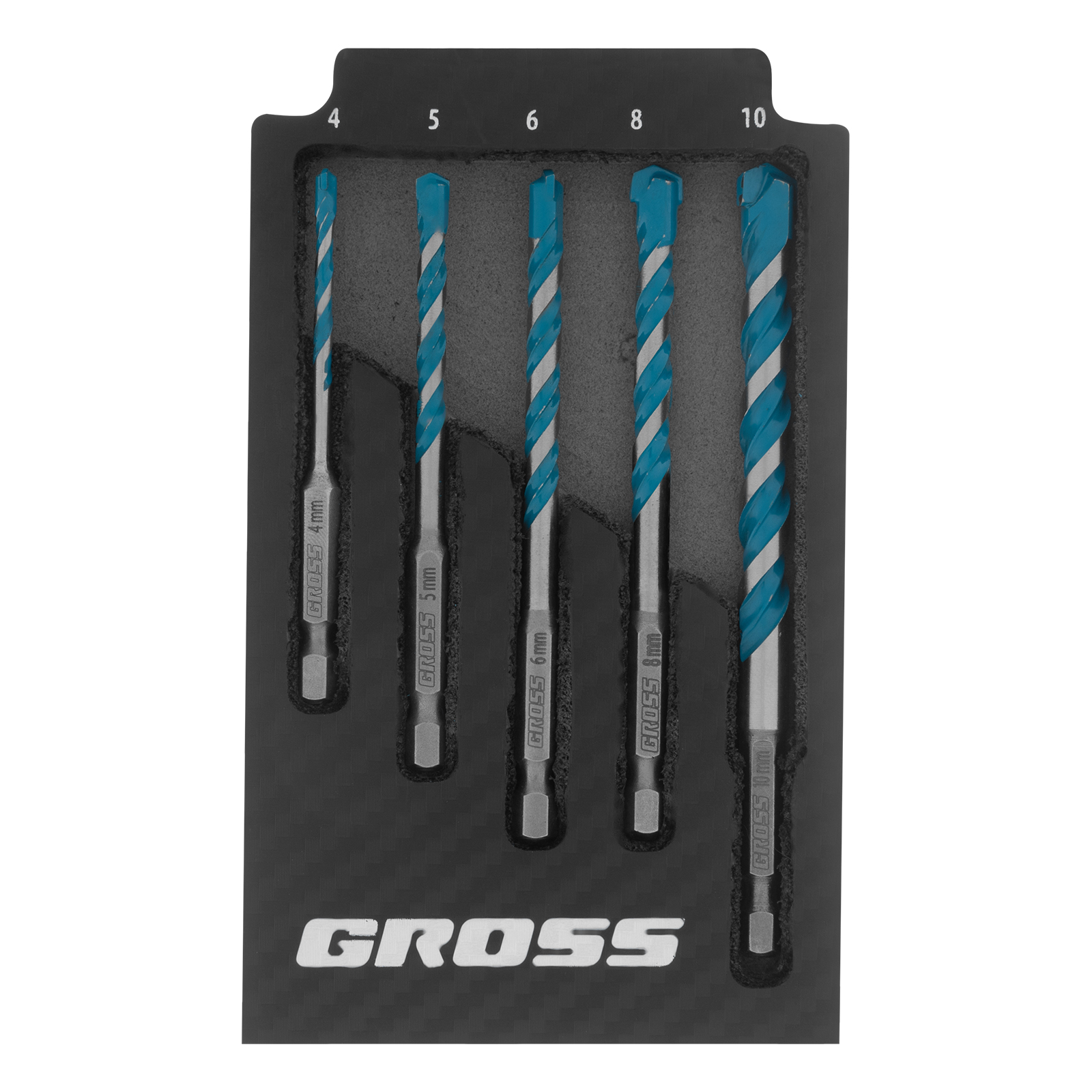 Набор сверл универсальных, Multipurpose PRO, 6-гр. хвостовик, 4-10мм, 5шт