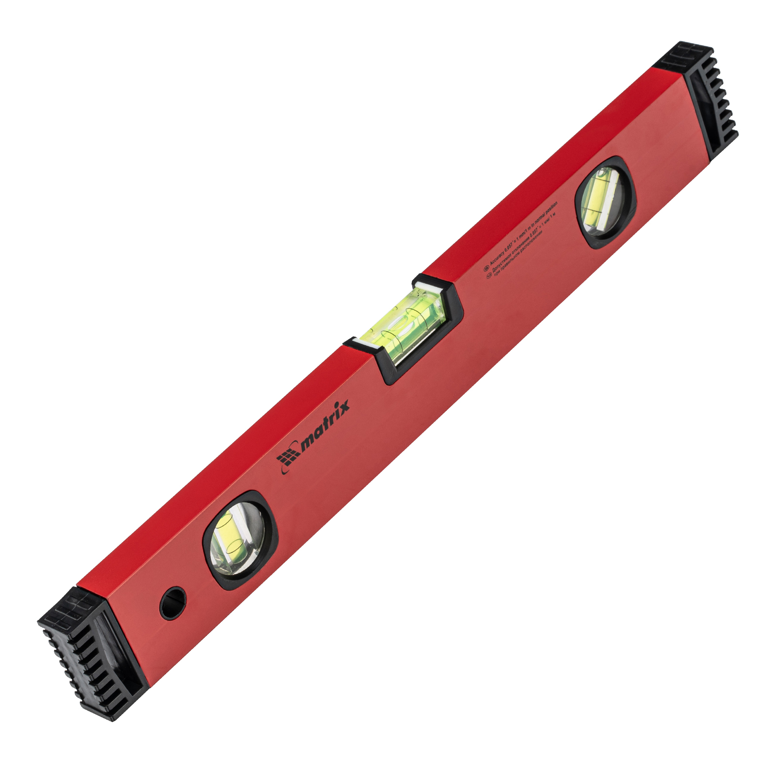 Уровень алюминиевый, 400 мм, фрезерованный, 3 глазка