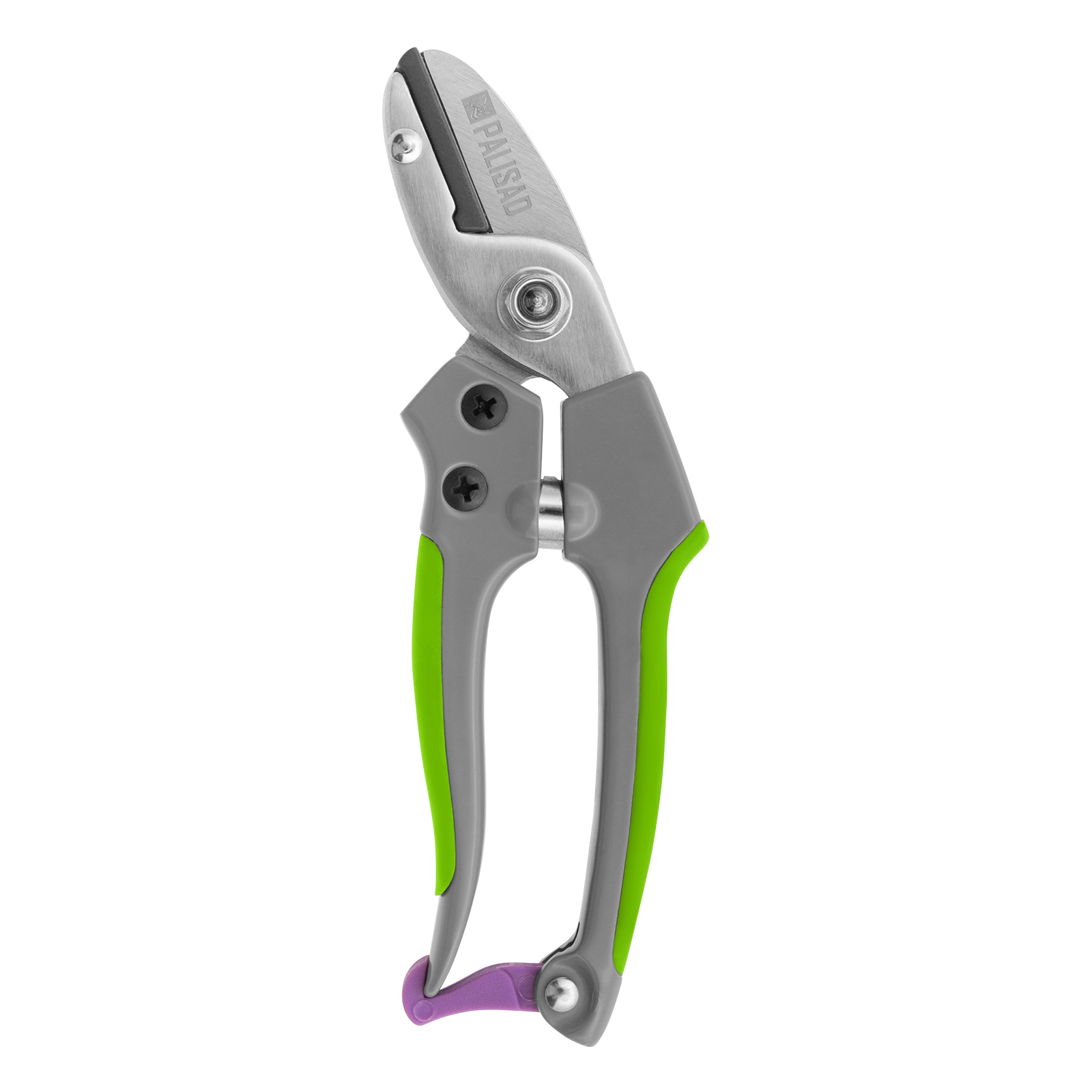 Секатор с наковальней, 170 мм, металлические обрезиненные рукоятки