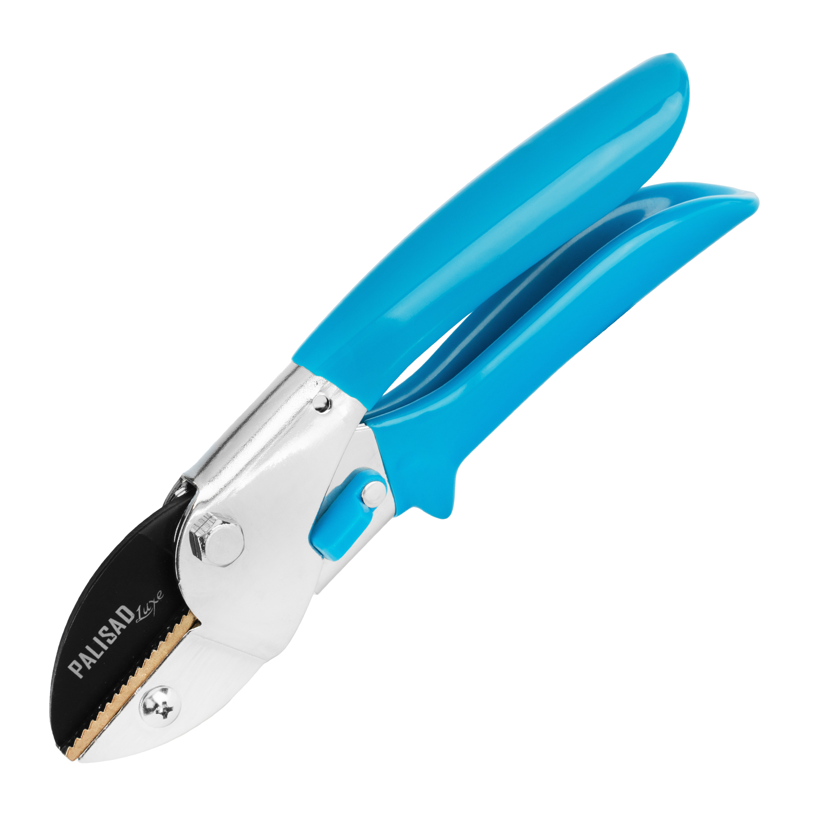 Секатор с наковальней, 205 мм, усиленный, рукоятки в ПВХ-оболочке, LUXE