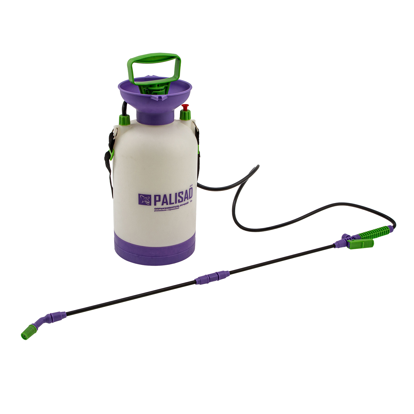 Опрыскиватель 5 л, ручной, усиленный, с горловиной, насосом, шлангом, разбрызгивателем
