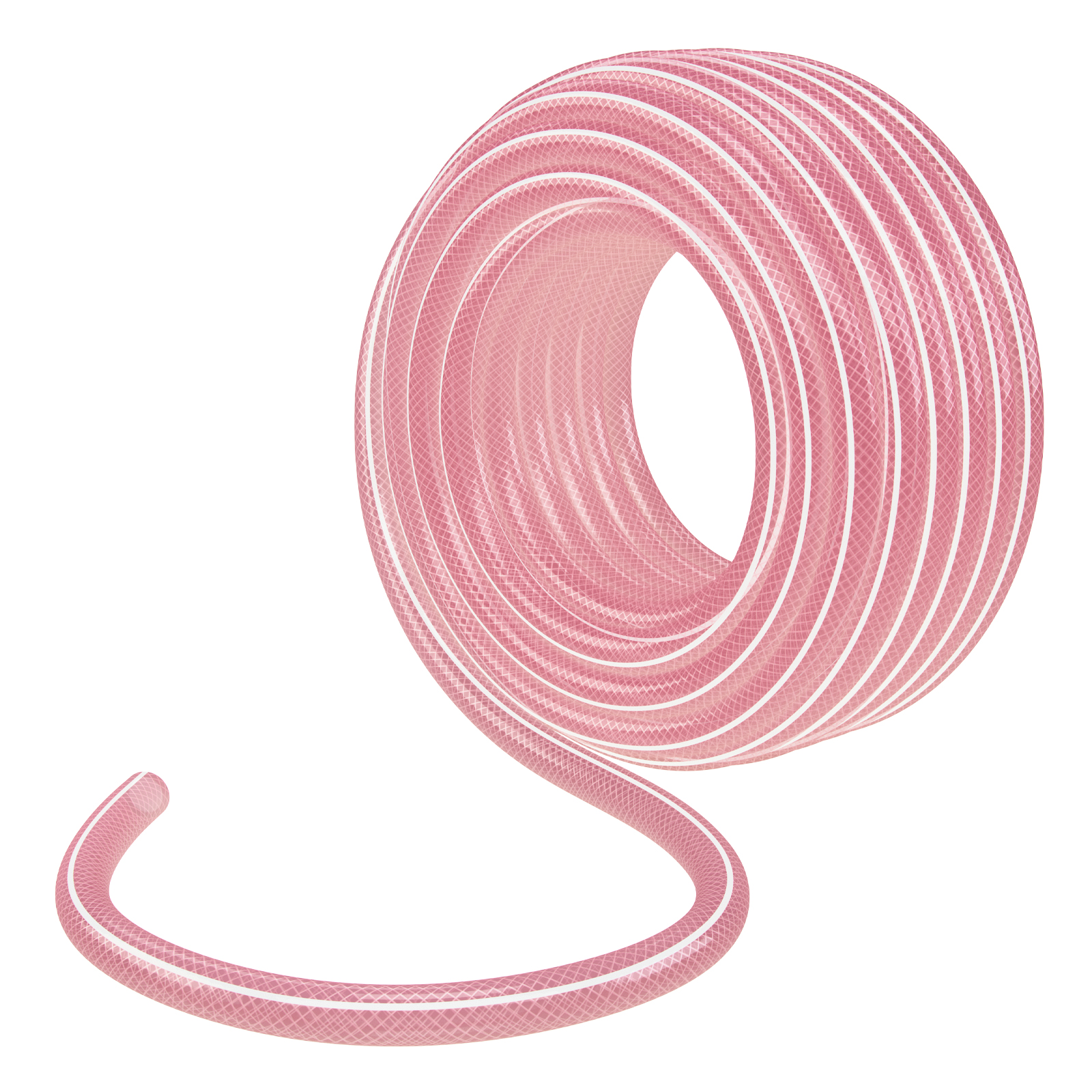 Шланг эластичный 3/4, 15 м прозрачный розовый