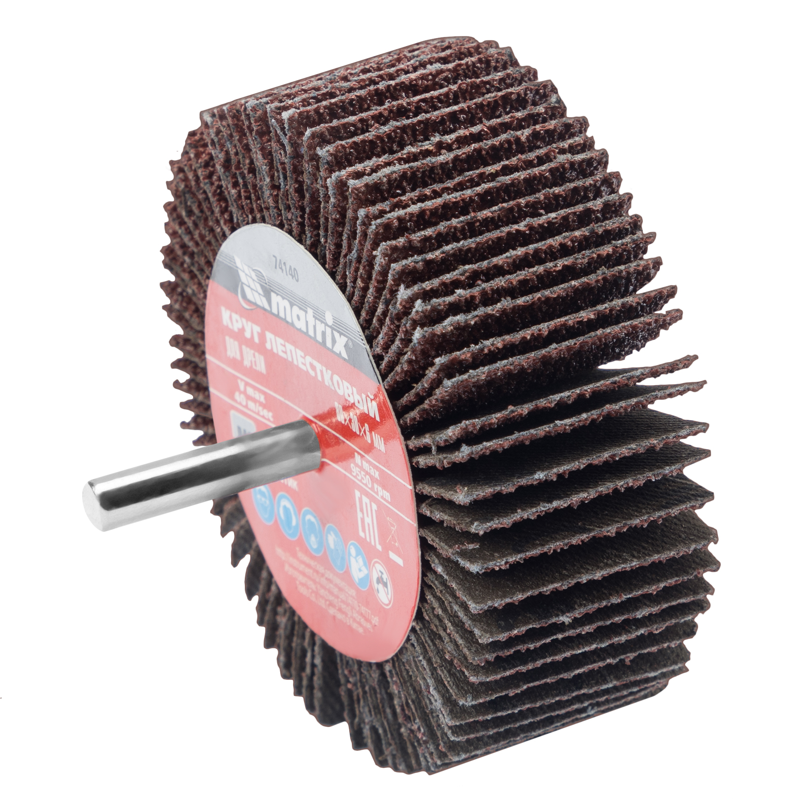 Круг лепестковый для дрели, 80 х 30 х 6 мм, P 40