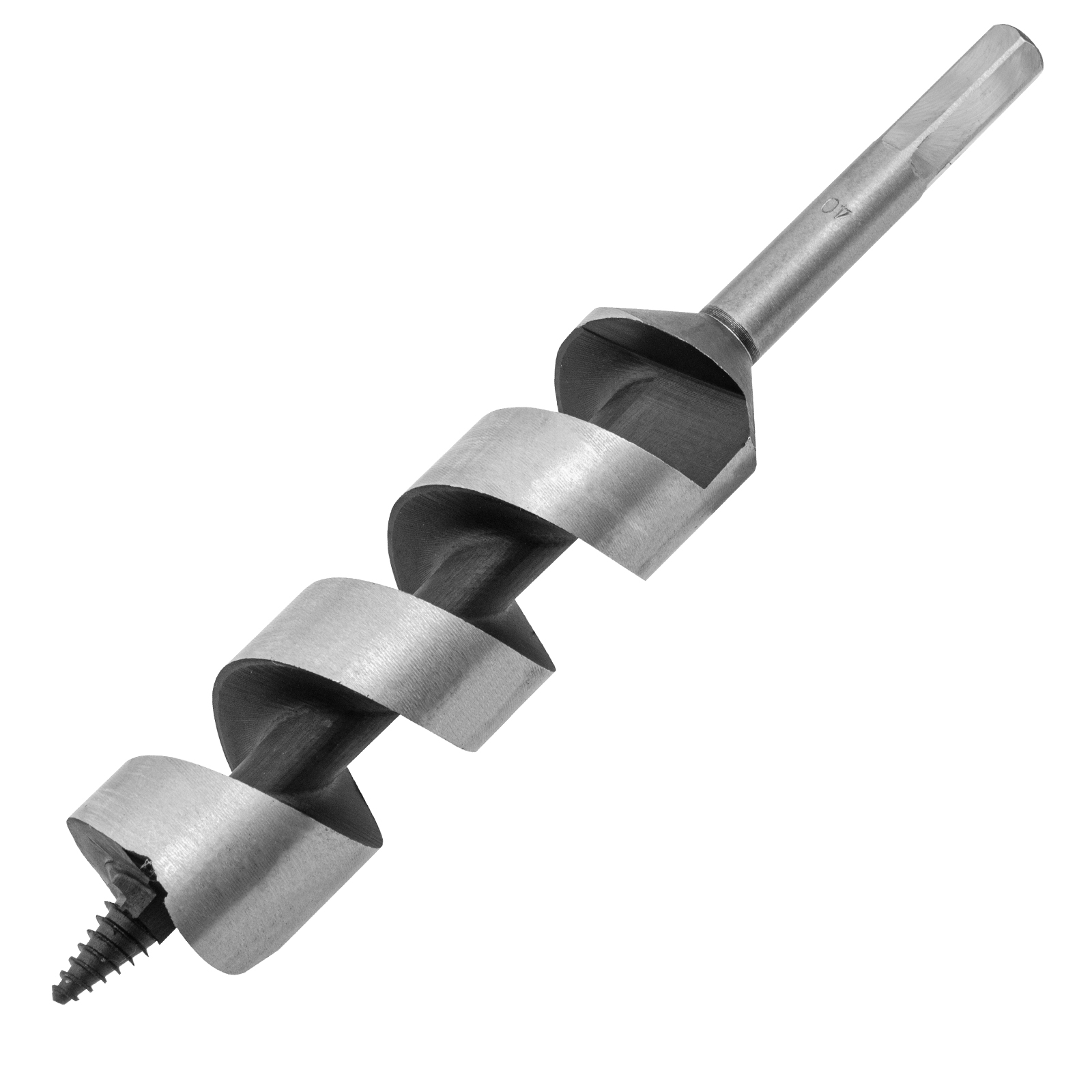 Сверло по дереву шнековое, 40 х 230 мм, 6-гранный хвостовик