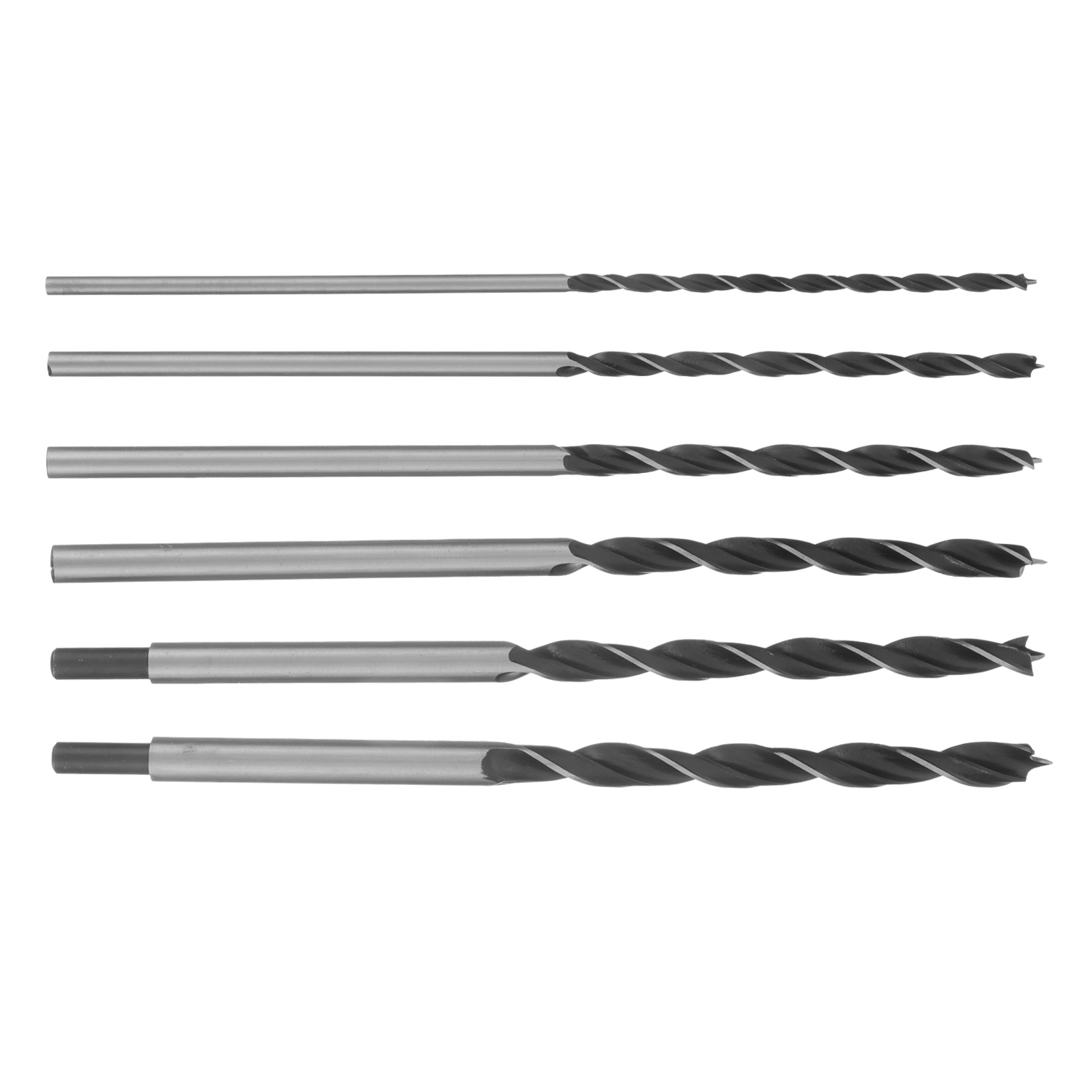 Набор сверл по дереву, 6-8-10-12-13-14 мм, L 300 мм, 6 шт., цилиндрический хвостовик