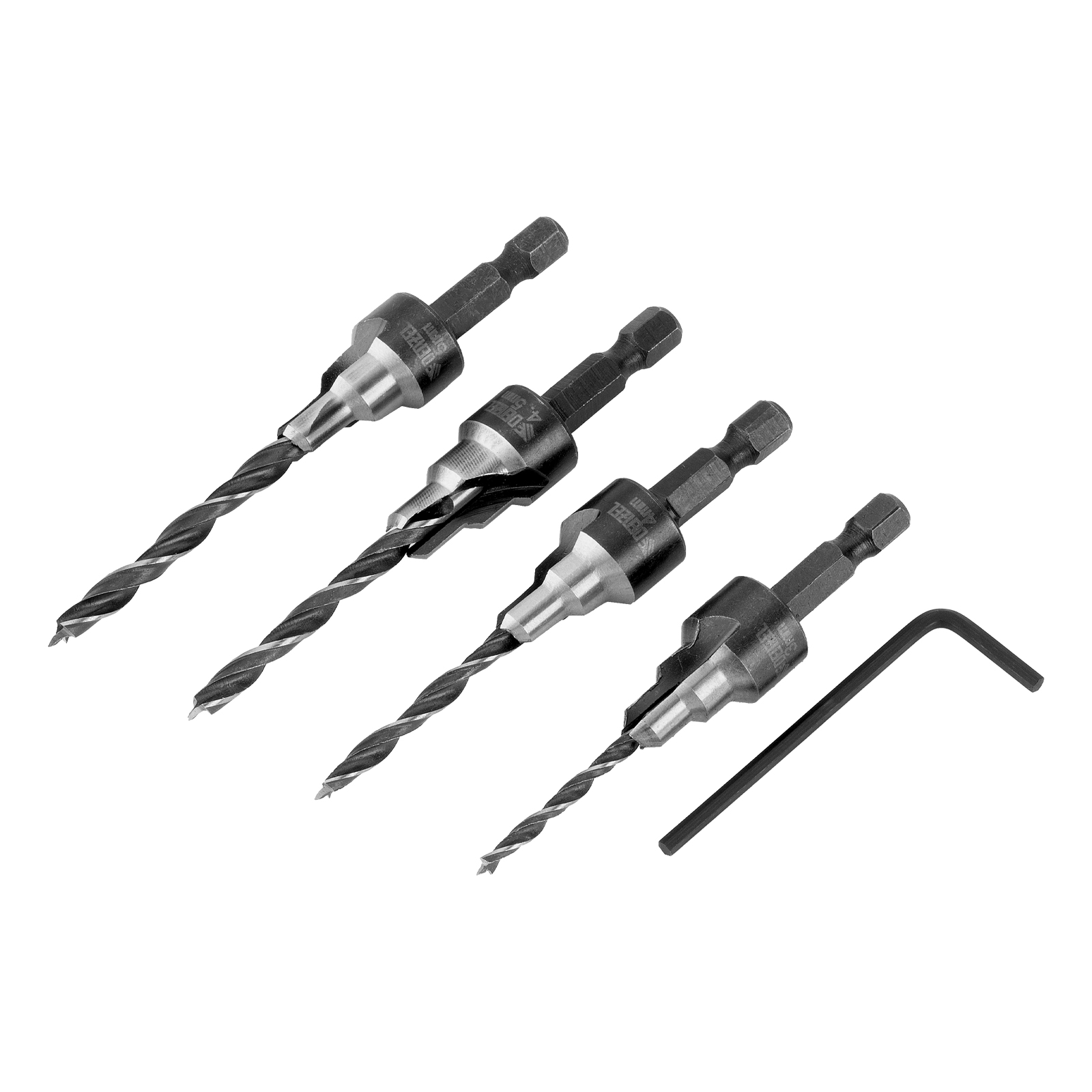 Набор сверл под конфирмат, 3-5 мм, 4 шт