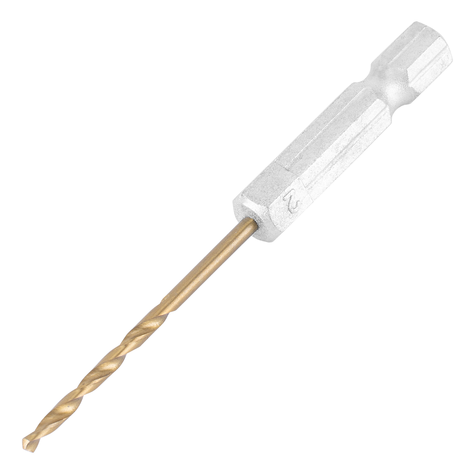 Сверло по металлу, 2 мм, HSS, нитридтитановое покрытие, 6-гранный хвостовик