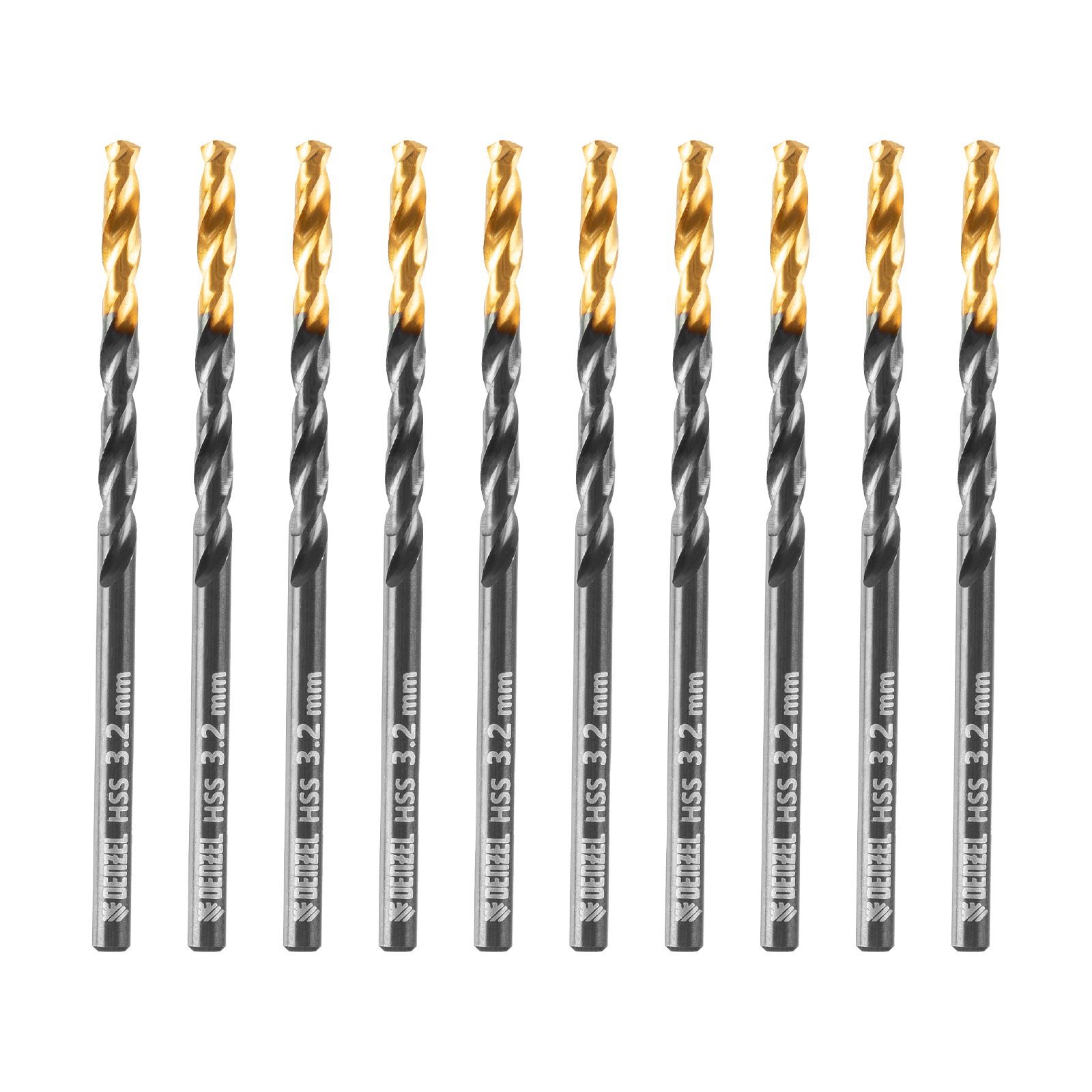 Сверло по металлу, 3,2 мм, HSS-Tin, Golden Tip, 10 шт.