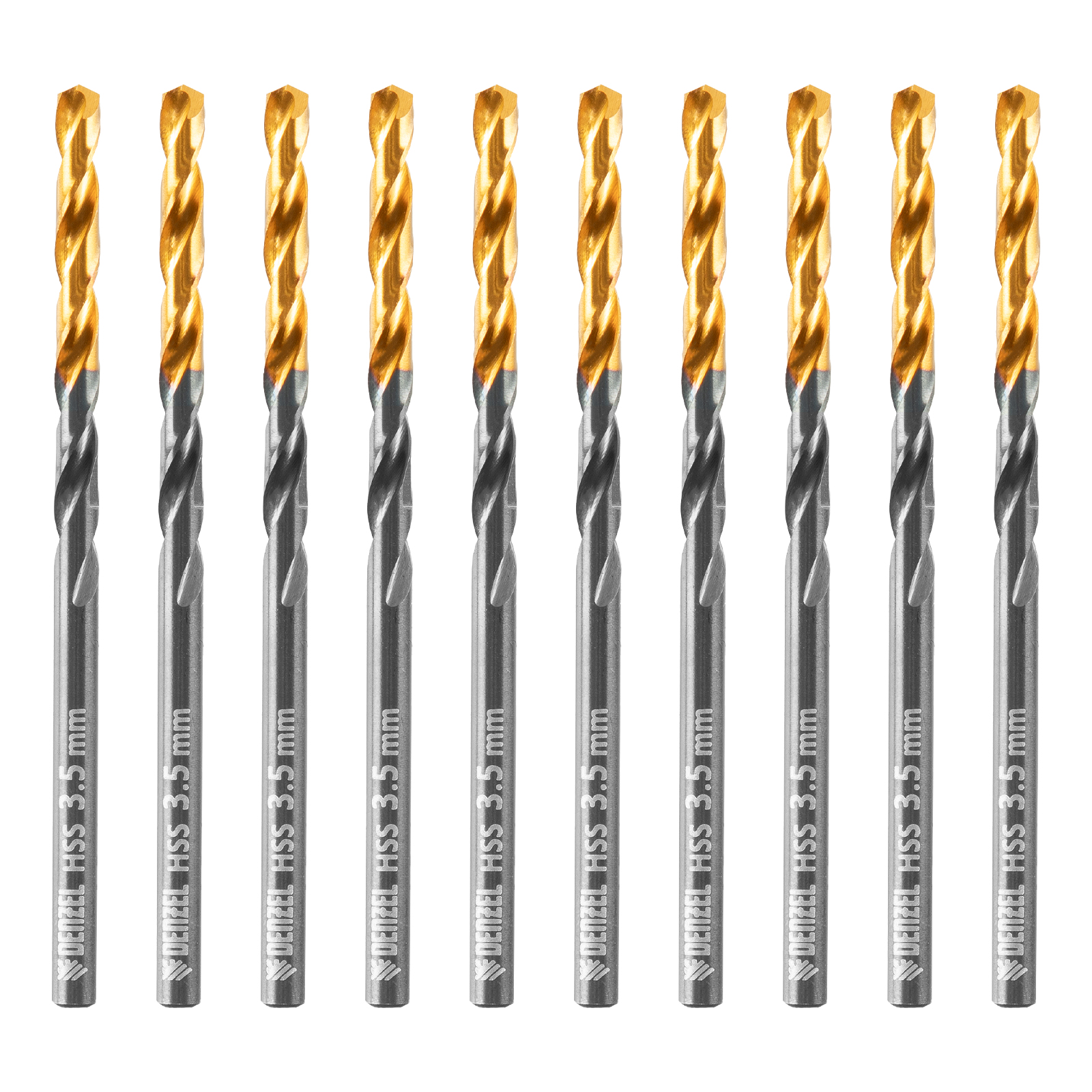 Сверло по металлу, 3,5 мм, HSS-Tin, Golden Tip, 10 шт.