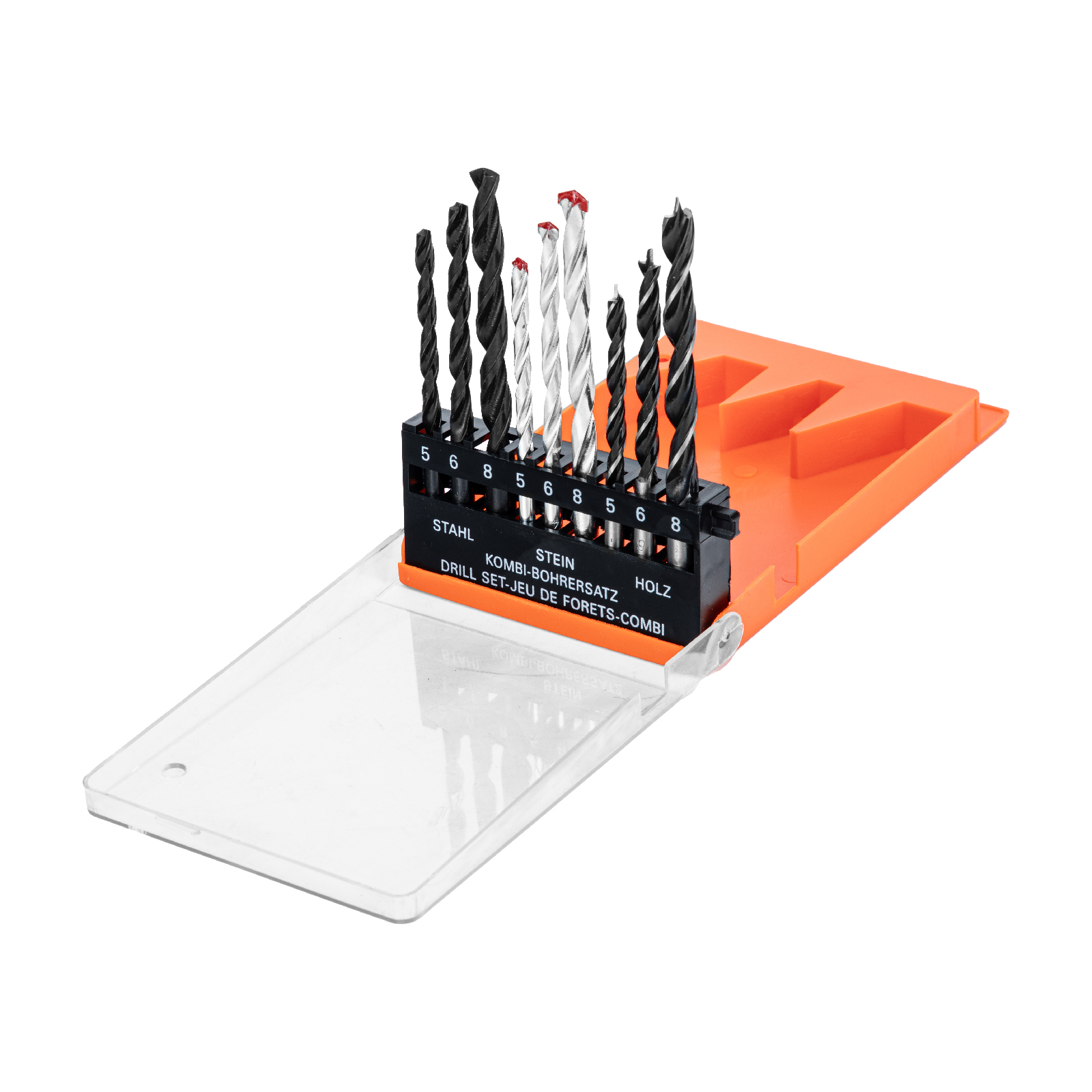 Набор сверл по бетону 5-6-8 мм, металлу 5-6-8 мм, дереву 5-6-8 мм, 9 шт. цилин. хвостовик