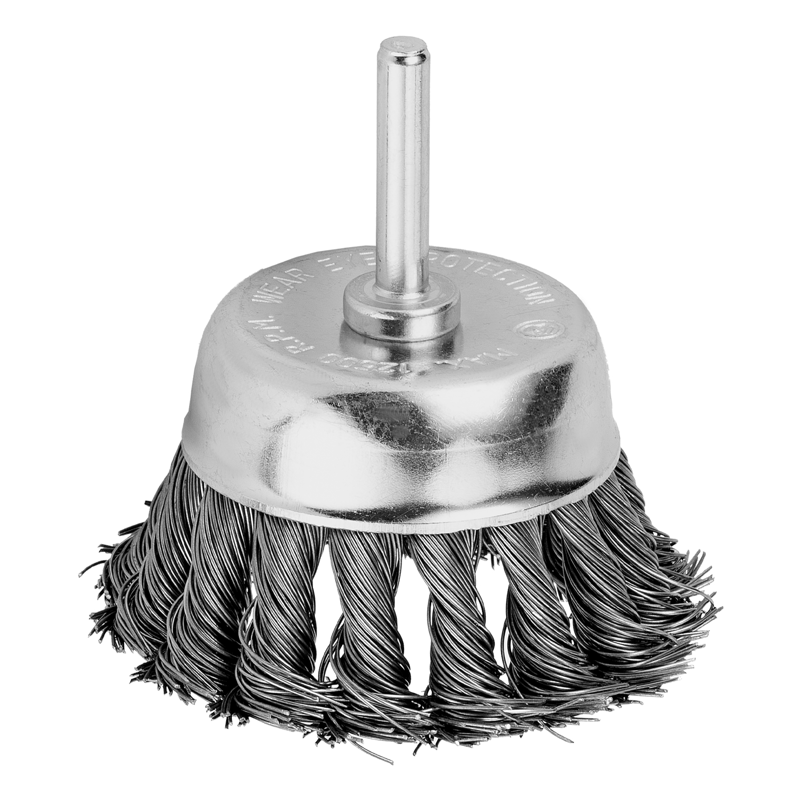 Щетка для дрели, 65 мм, чашка со шпилькой, крученая металлическая проволока