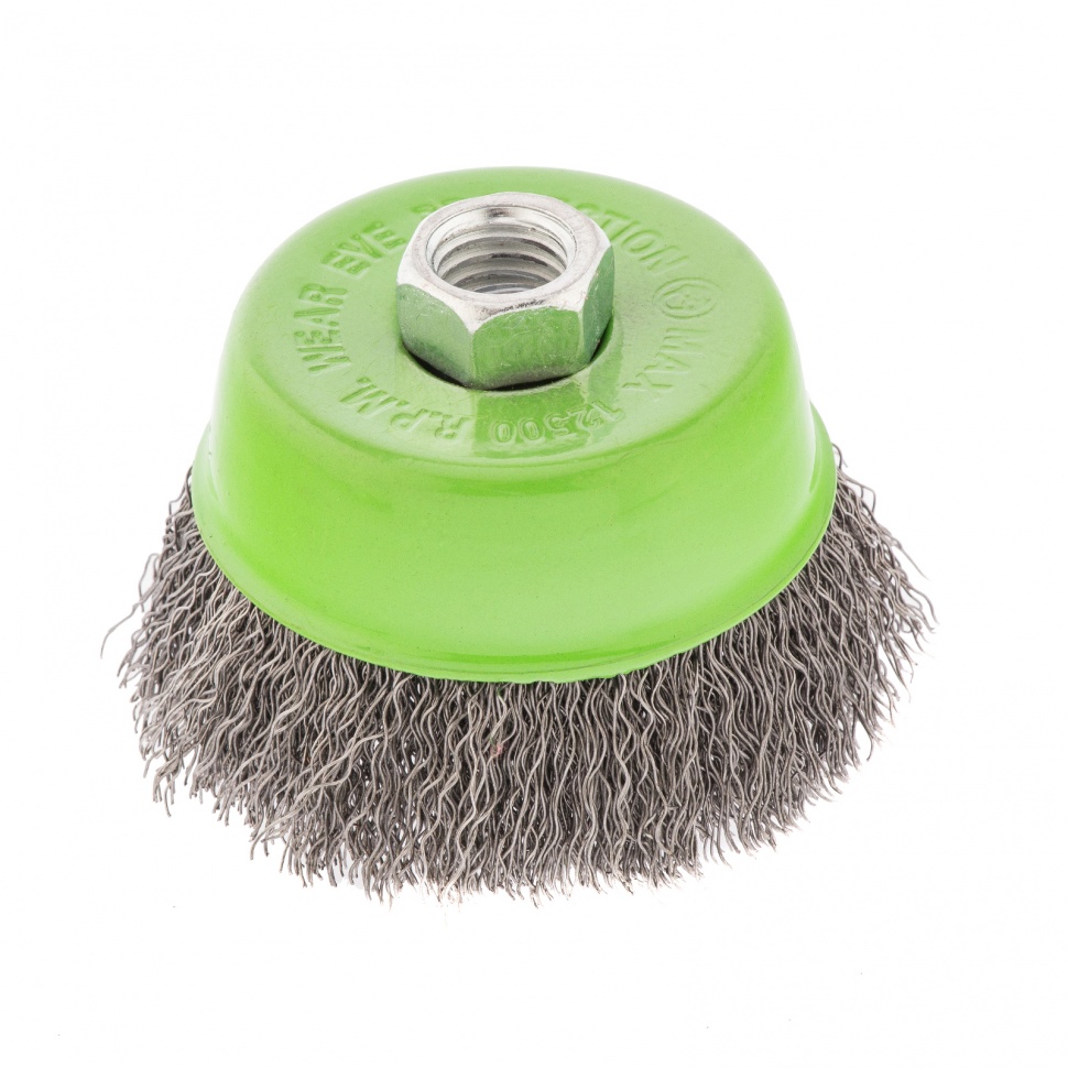 Щетка для УШМ, 75 мм, М14, чашка, витая проволока