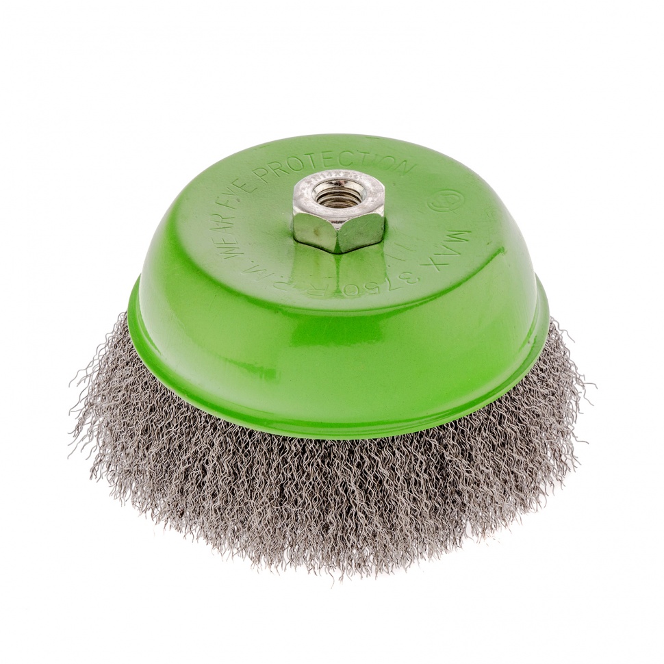 Щетка для УШМ, 150 мм, М14, чашка, витая проволока