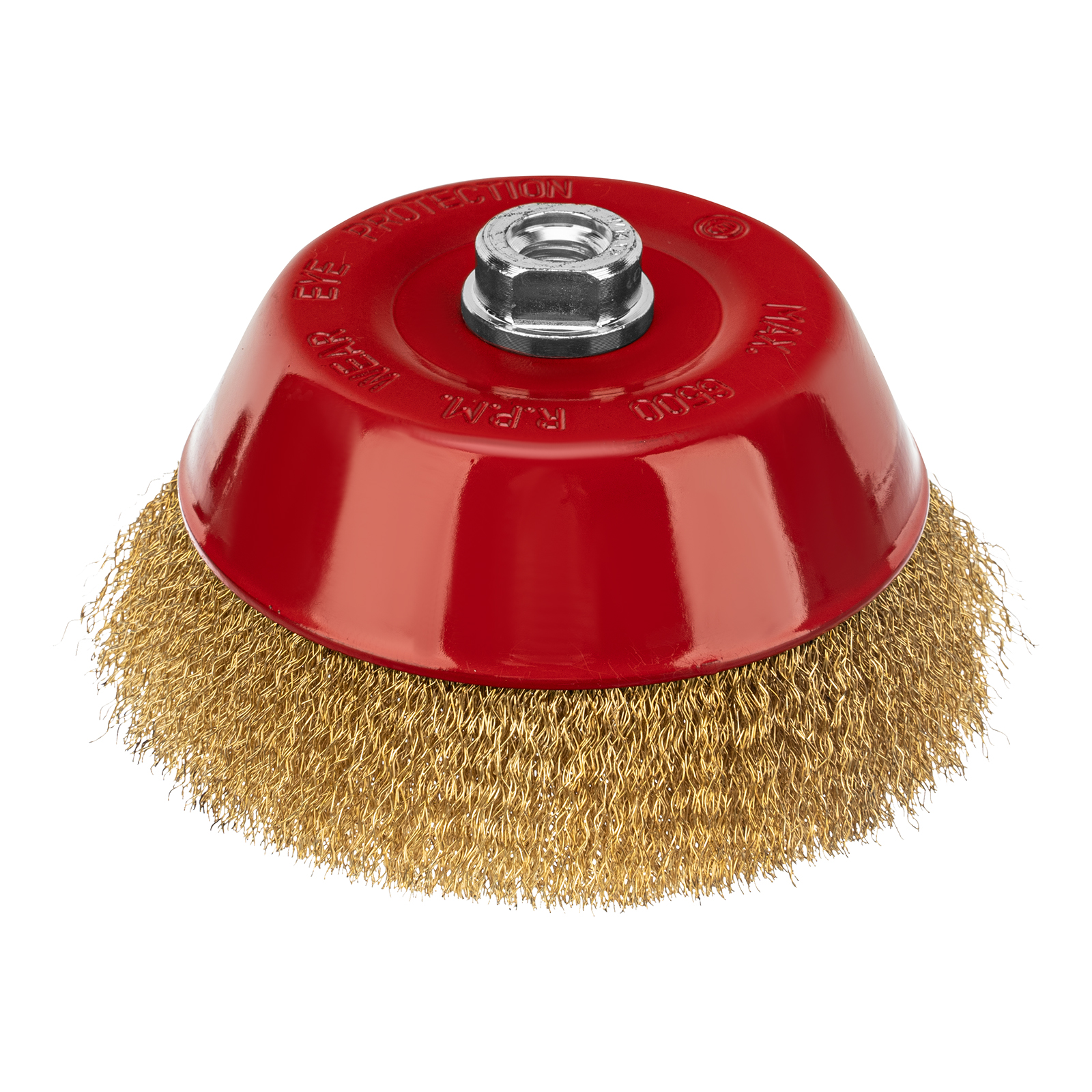 Щетка для УШМ, 150 мм, М14, чашка, латунированная витая проволока