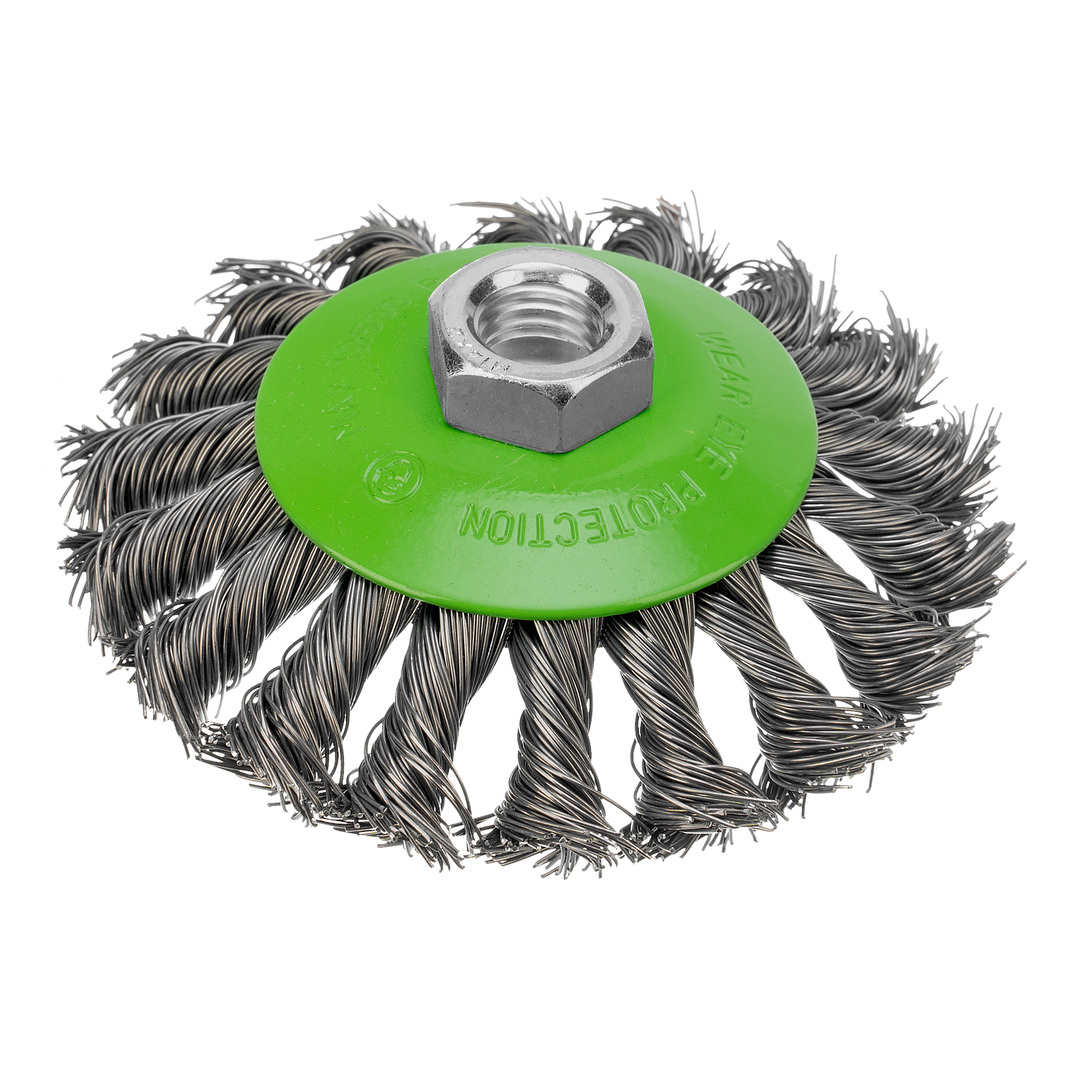 Щетка для УШМ, 100 мм, М14, Тарелка, крученая проволока 0,5 мм