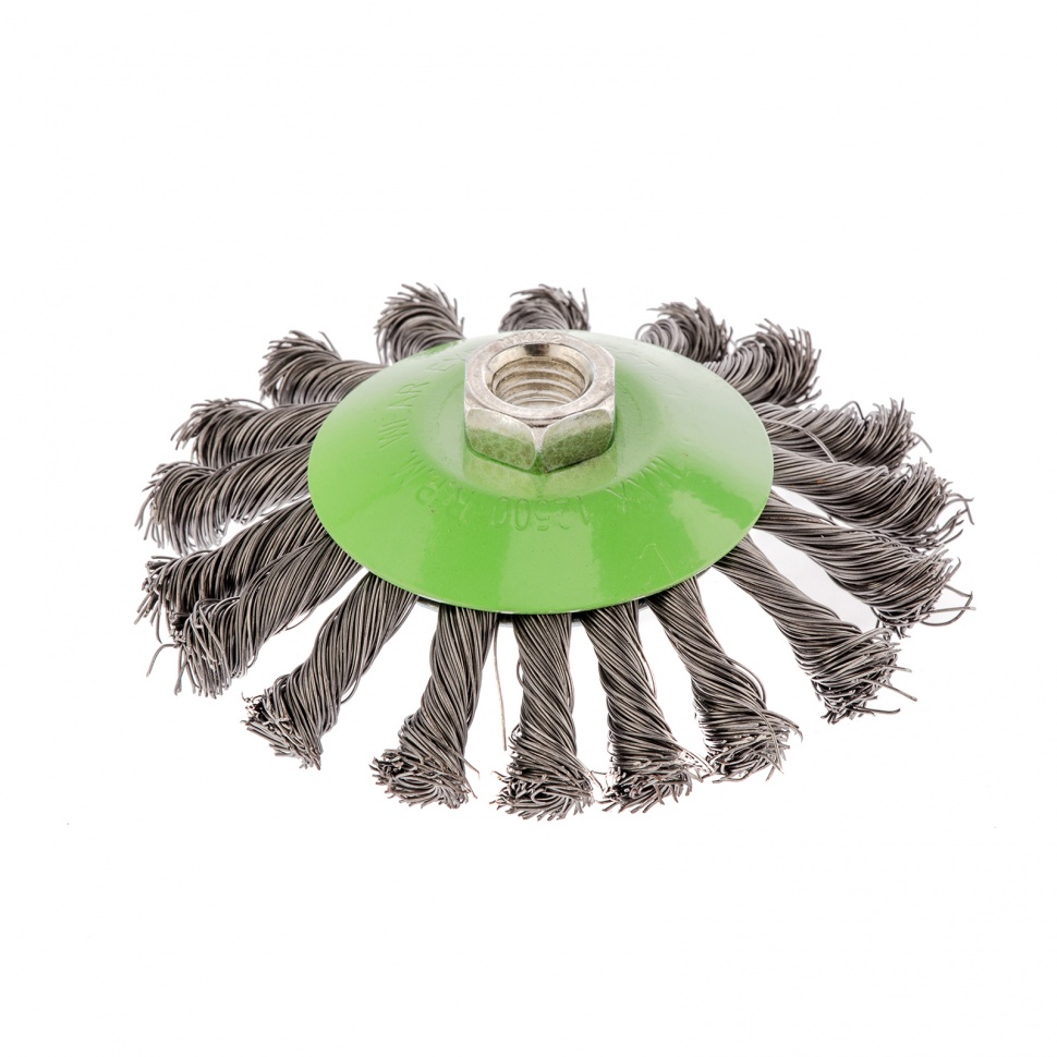 Щетка для УШМ, 115 мм, М14, Тарелка, крученая проволока 0,5 мм