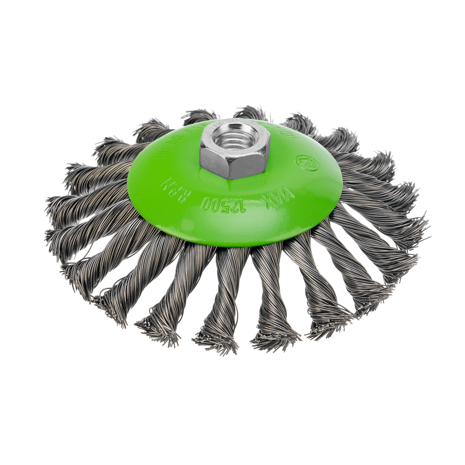 Щетка для УШМ, 125 мм, М14, Тарелка, крученая проволока 0,5 мм