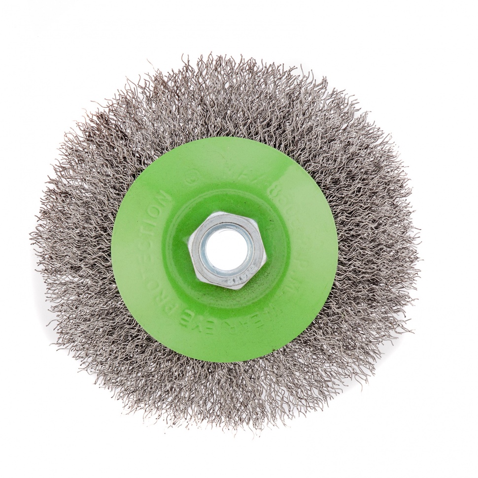 Щетка для УШМ, 115 мм, М14, тарелка, витая проволока