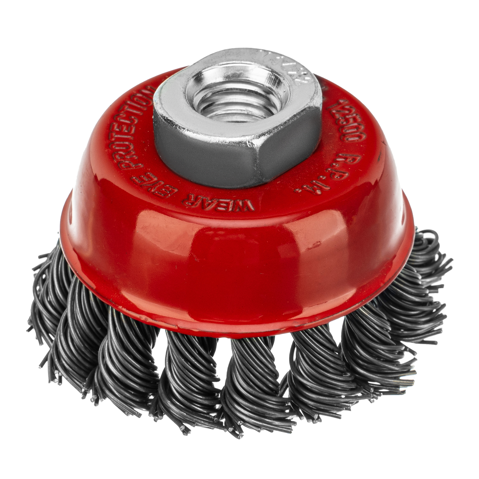 Щетка для УШМ, 65 мм, М14, Чашка, крученая проволока 0,8 мм