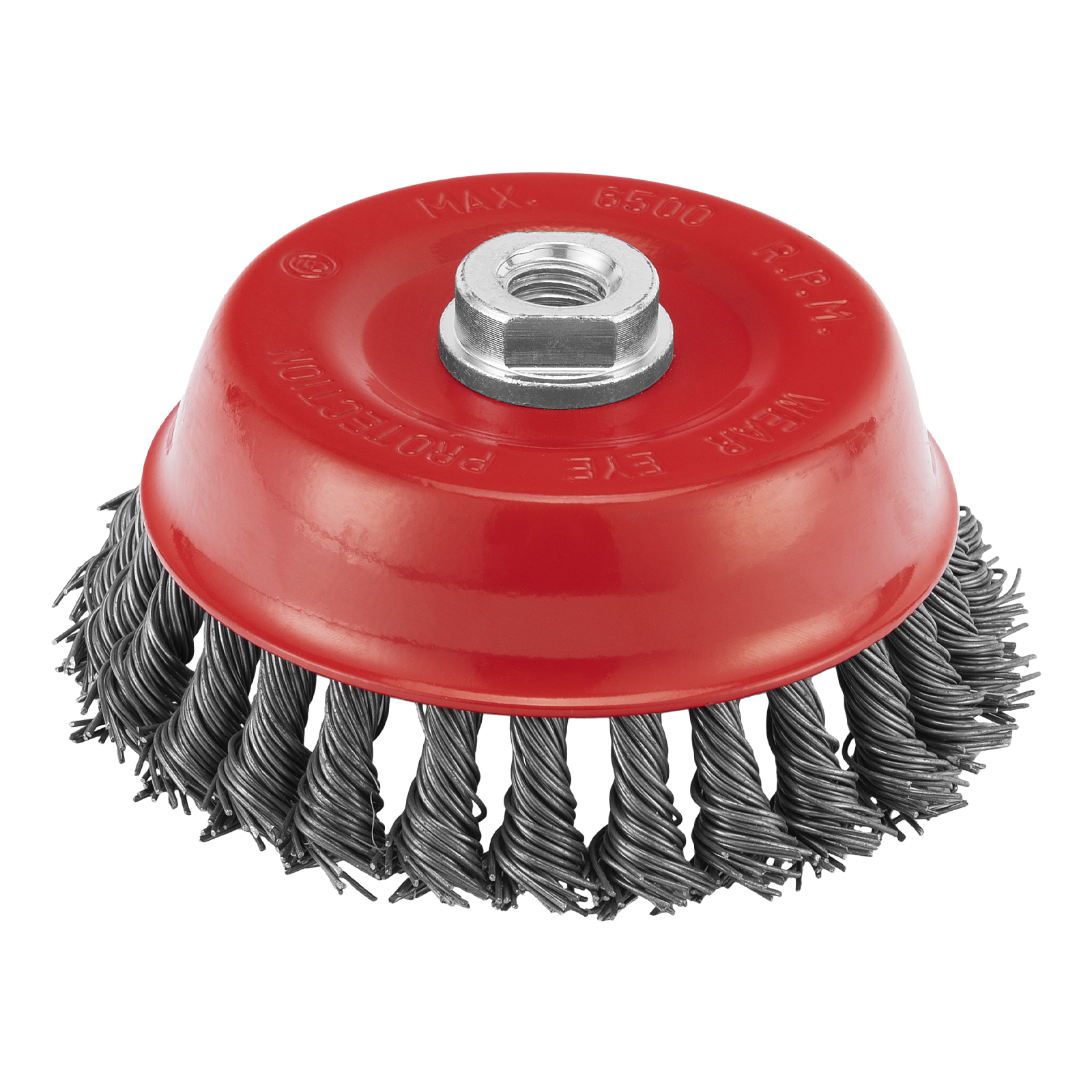 Щетка для УШМ, 125 мм, М14, Чашка, крученая проволока 0,8 мм