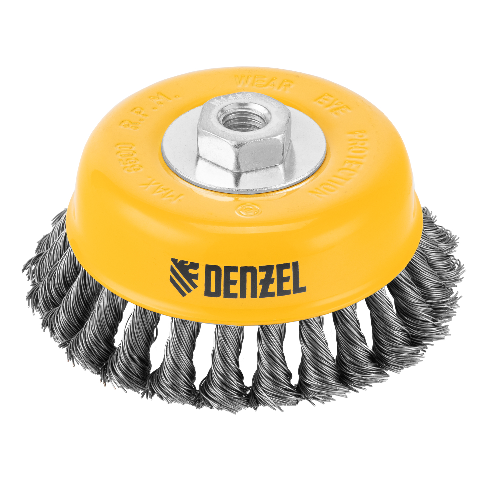 Щетка для УШМ, 125 мм, М14, Чашка, крученая нержавеющая проволока 0,5 мм