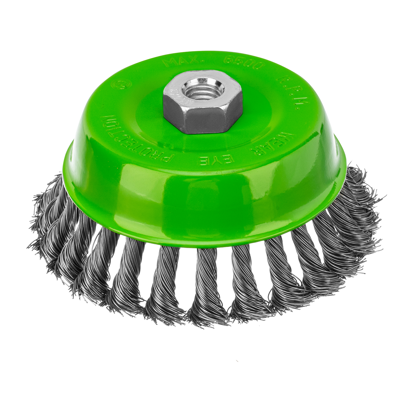 Щетка для УШМ, 125 мм, М14, Чашка, крученая проволока 0,5 мм