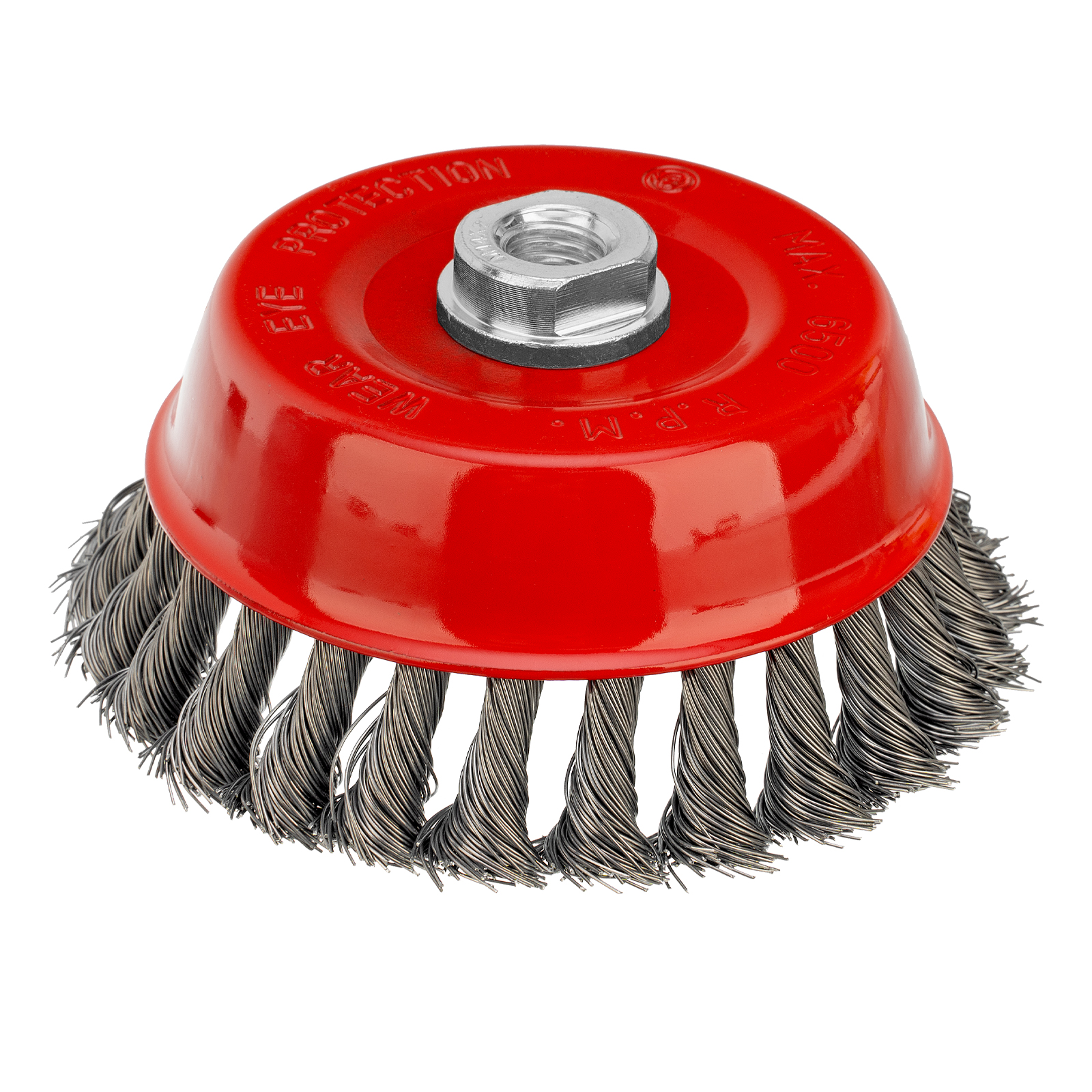 Щетка для УШМ, 125 мм, М14, Чашка, крученая проволока 0,5 мм