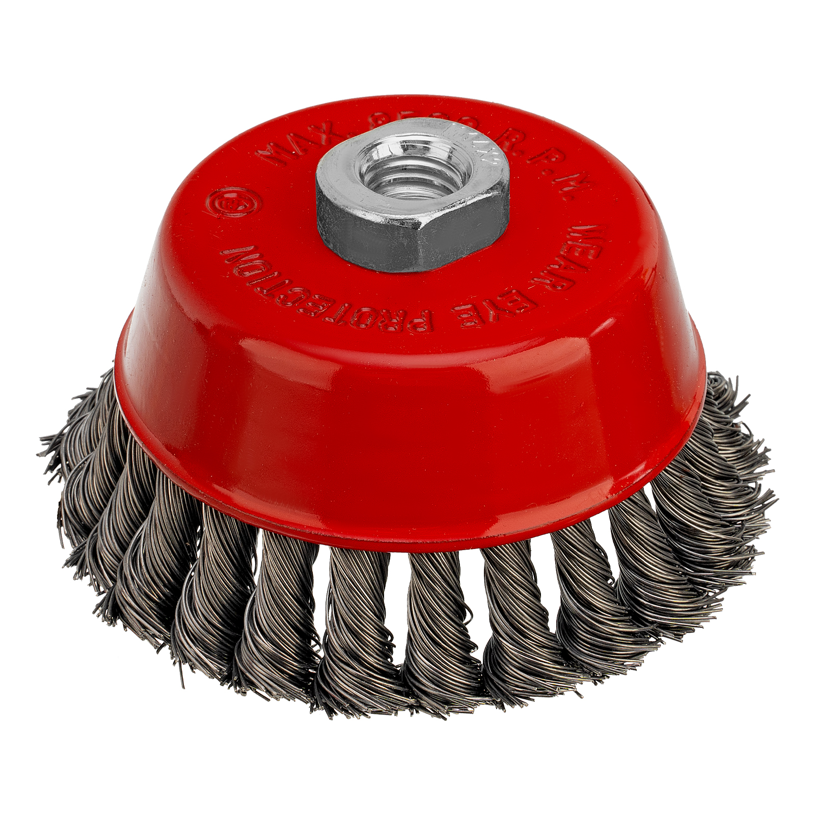 Щетка для УШМ, 100 мм, М14, Чашка, крученая проволока 0,5 мм