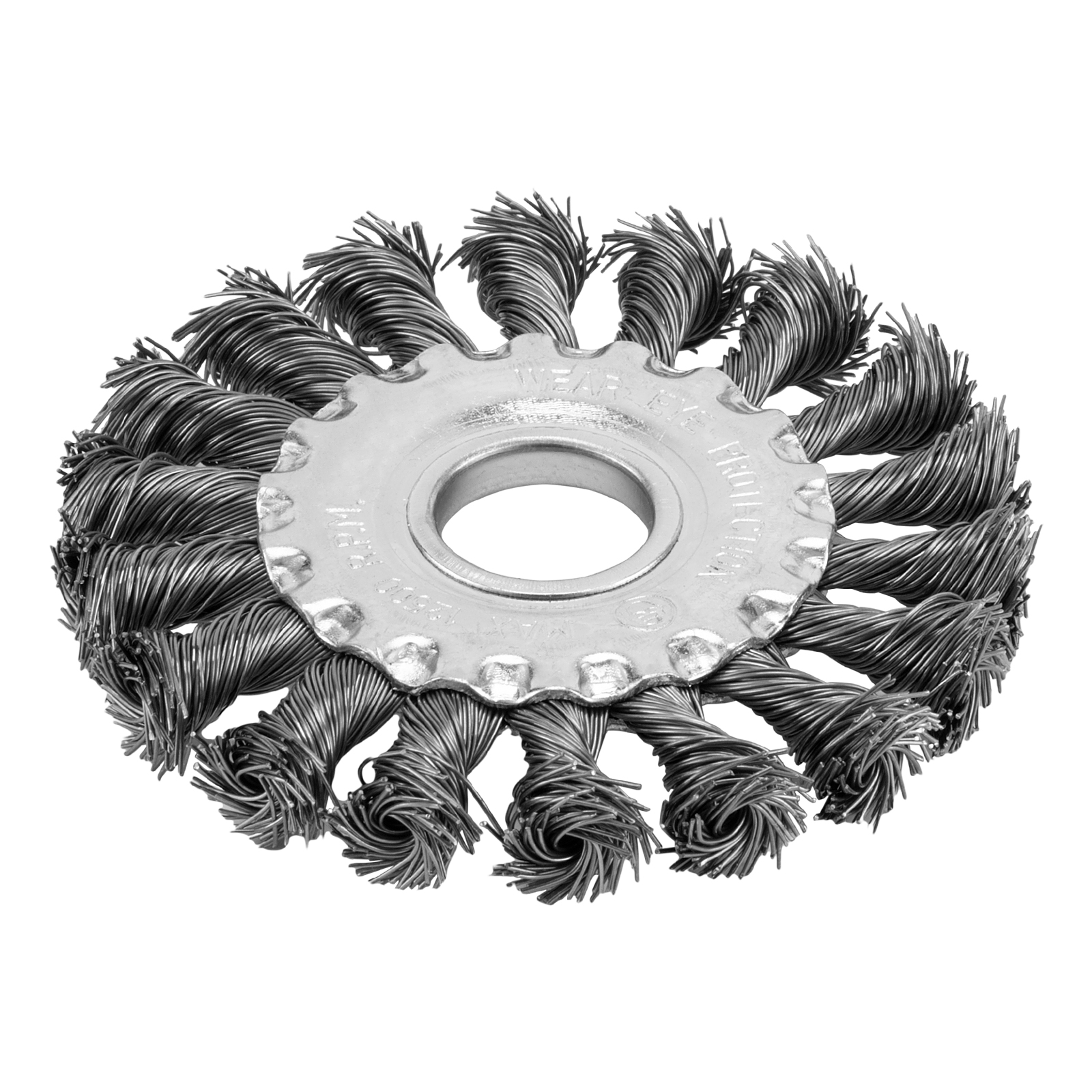 Щетка для УШМ, 100 мм, посадка 22,2 мм, Плоская, крученая проволока 0,5 мм