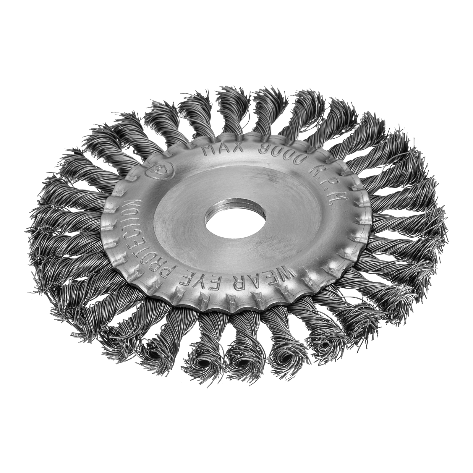 Щетка для УШМ, 150 мм, посадка 22,2 мм, Плоская, крученая проволока 0,5 мм