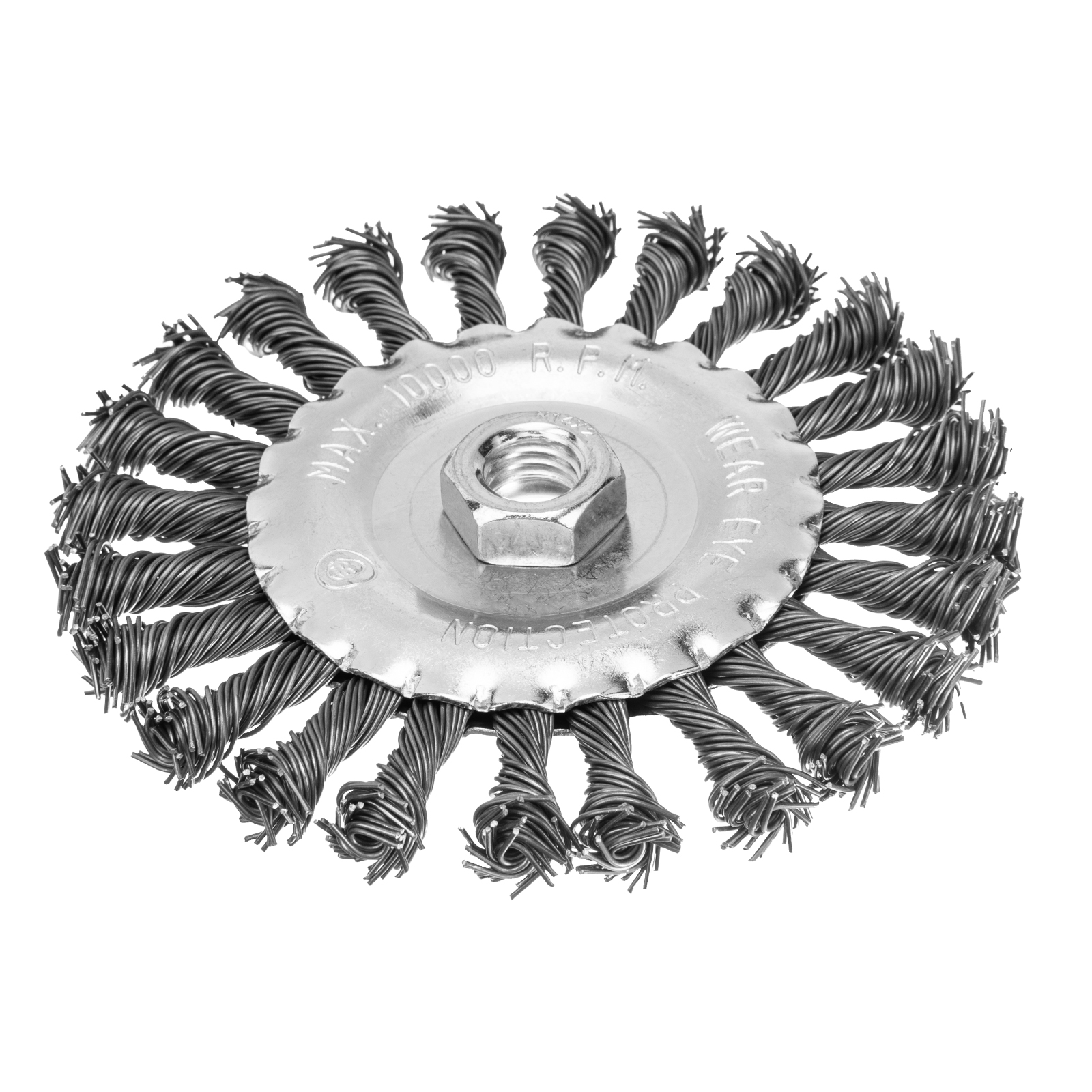 Щетка для УШМ, 125 мм, М14, Плоская, крученая проволока 0,8 мм