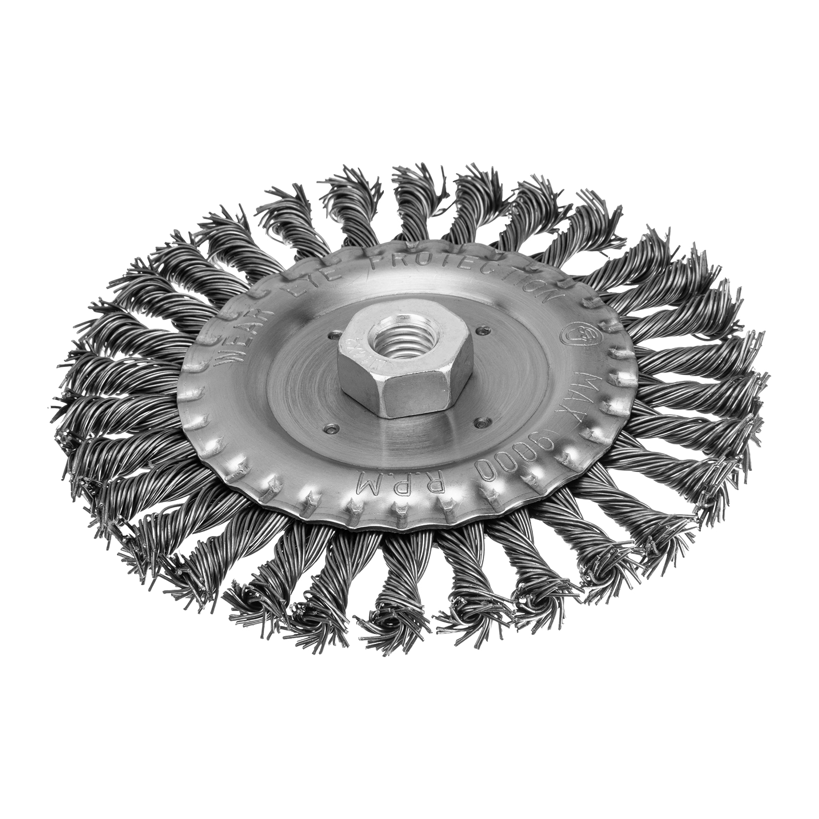 Щетка для УШМ, 150 мм, М14, Плоская, крученая проволока 0,8 мм