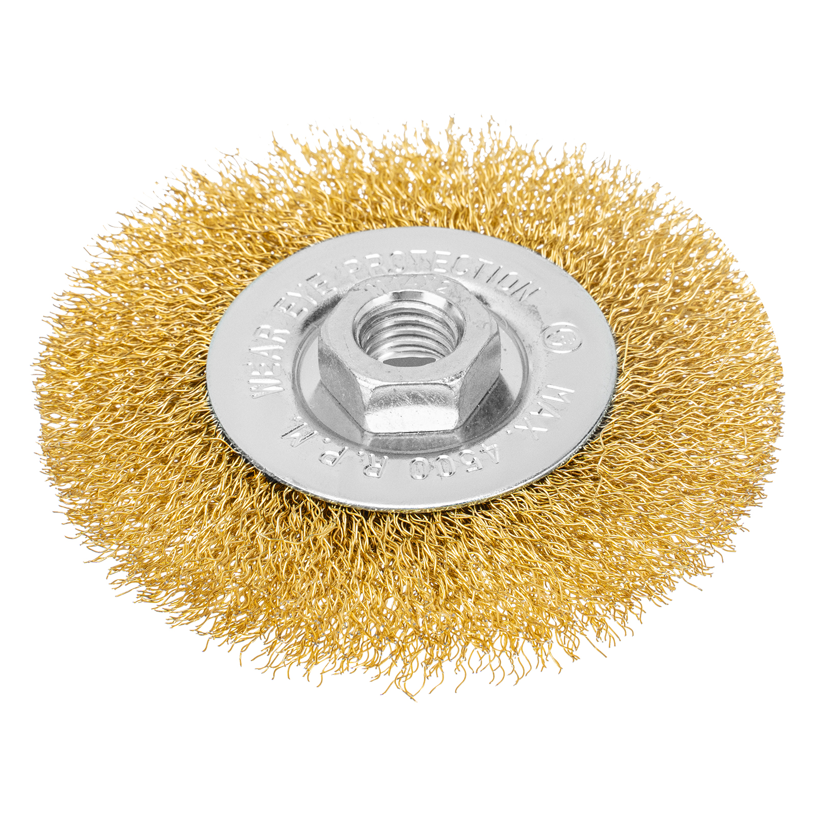 Щетка для УШМ, 100 мм, М14, плоская, латунированная витая проволока