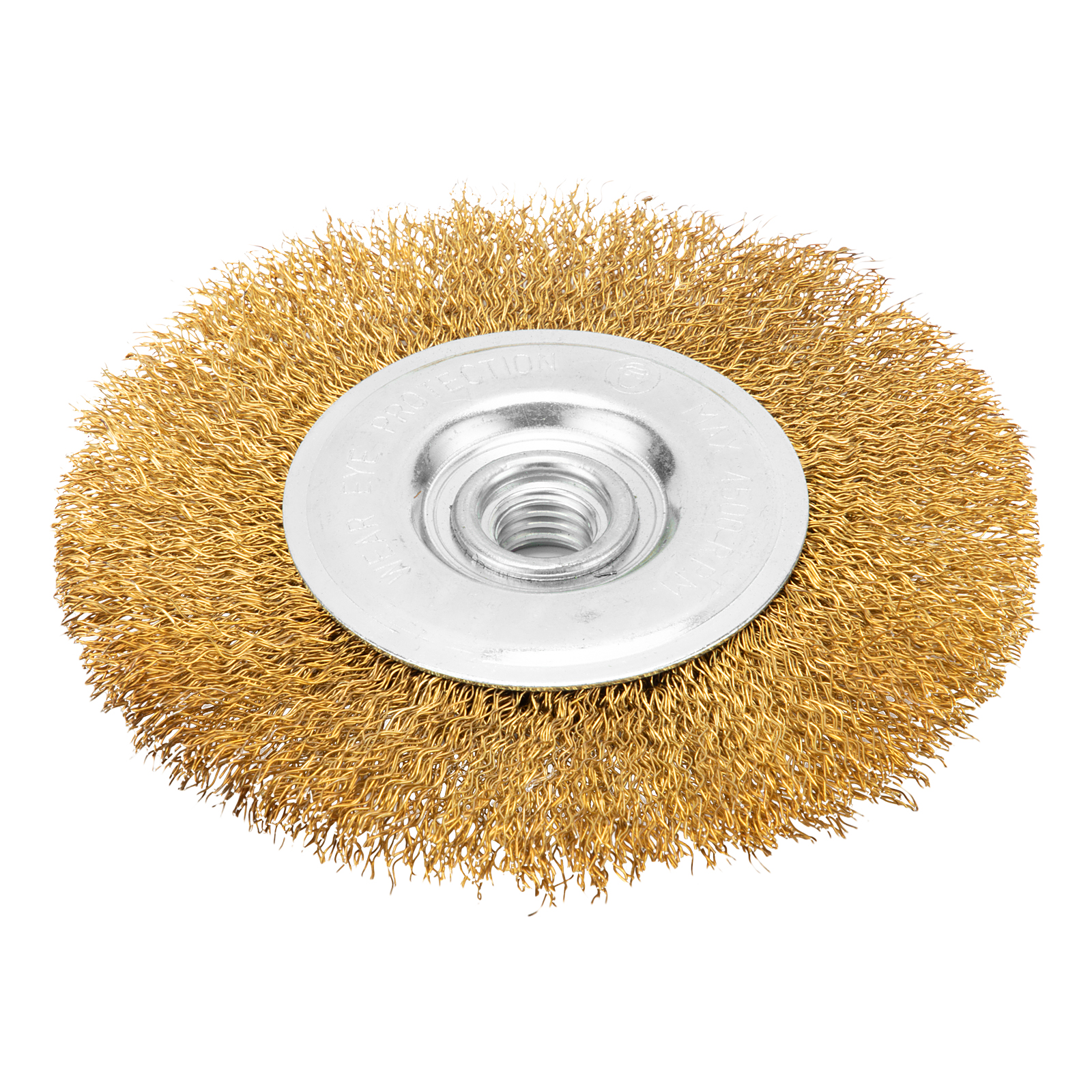 Щетка для УШМ, 125 мм, М14, плоская, латунированная витая проволока