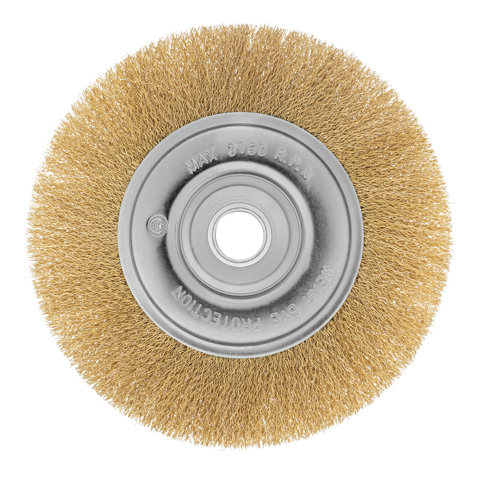 Щетка для УШМ, 200 мм, посадка 22,2 мм, плоская, латунированная витая проволока