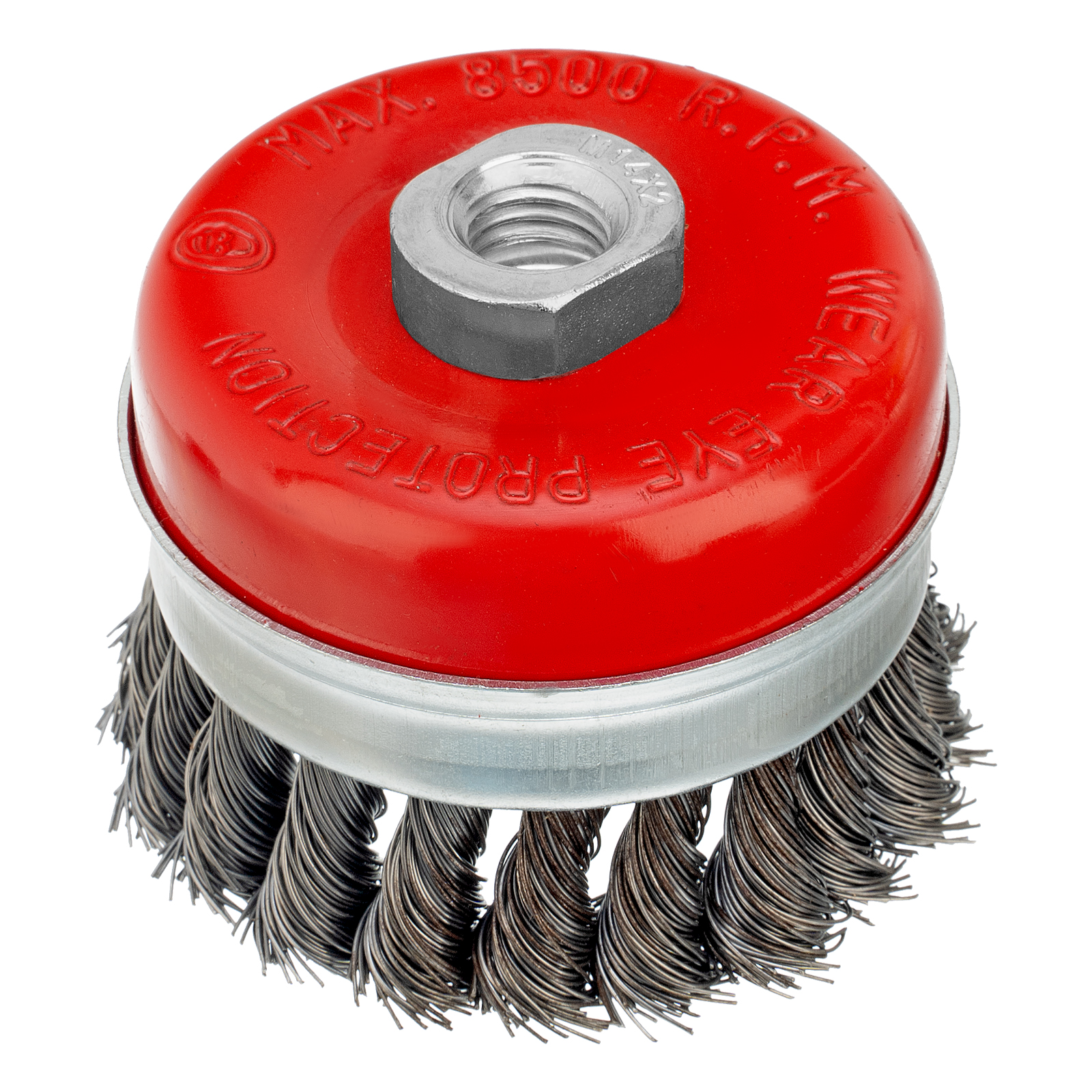 Щетка для УШМ Heavy Duty, 80 мм, М14, Чашка, крученая проволока 0,5 мм