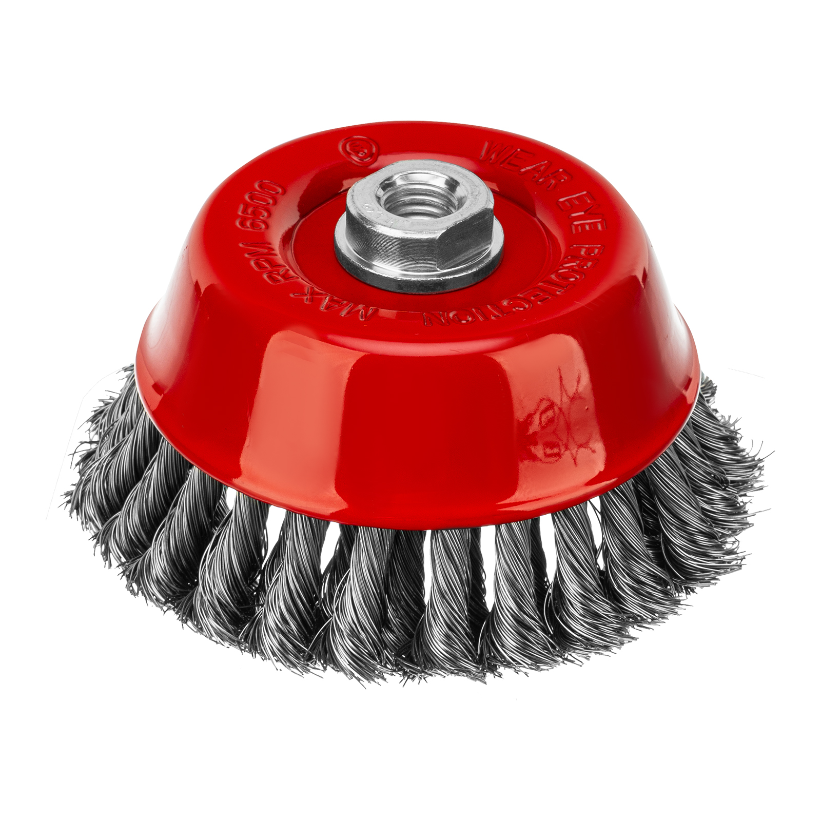 Щетка для УШМ, 125 мм, М14, Чашка, двухрядная, крученая проволока 0,35 мм