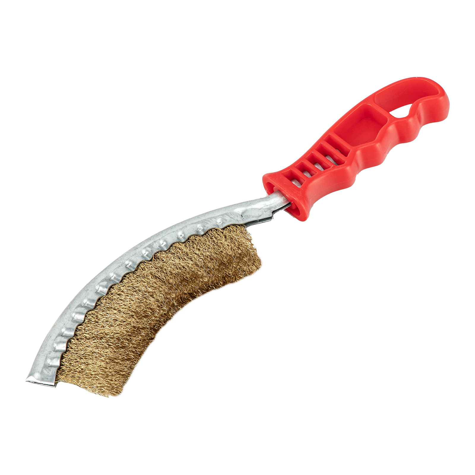 Щетка металлическая изогнутая, пластиковая ручка