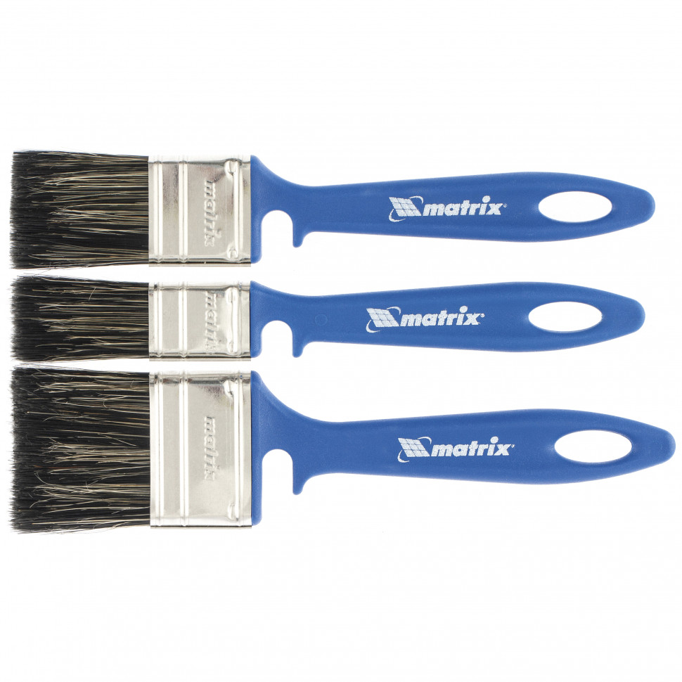 Набор кистей для водных красок 25мм, 35мм, 50мм, смешанная щетина, пластиковая рукоятка
