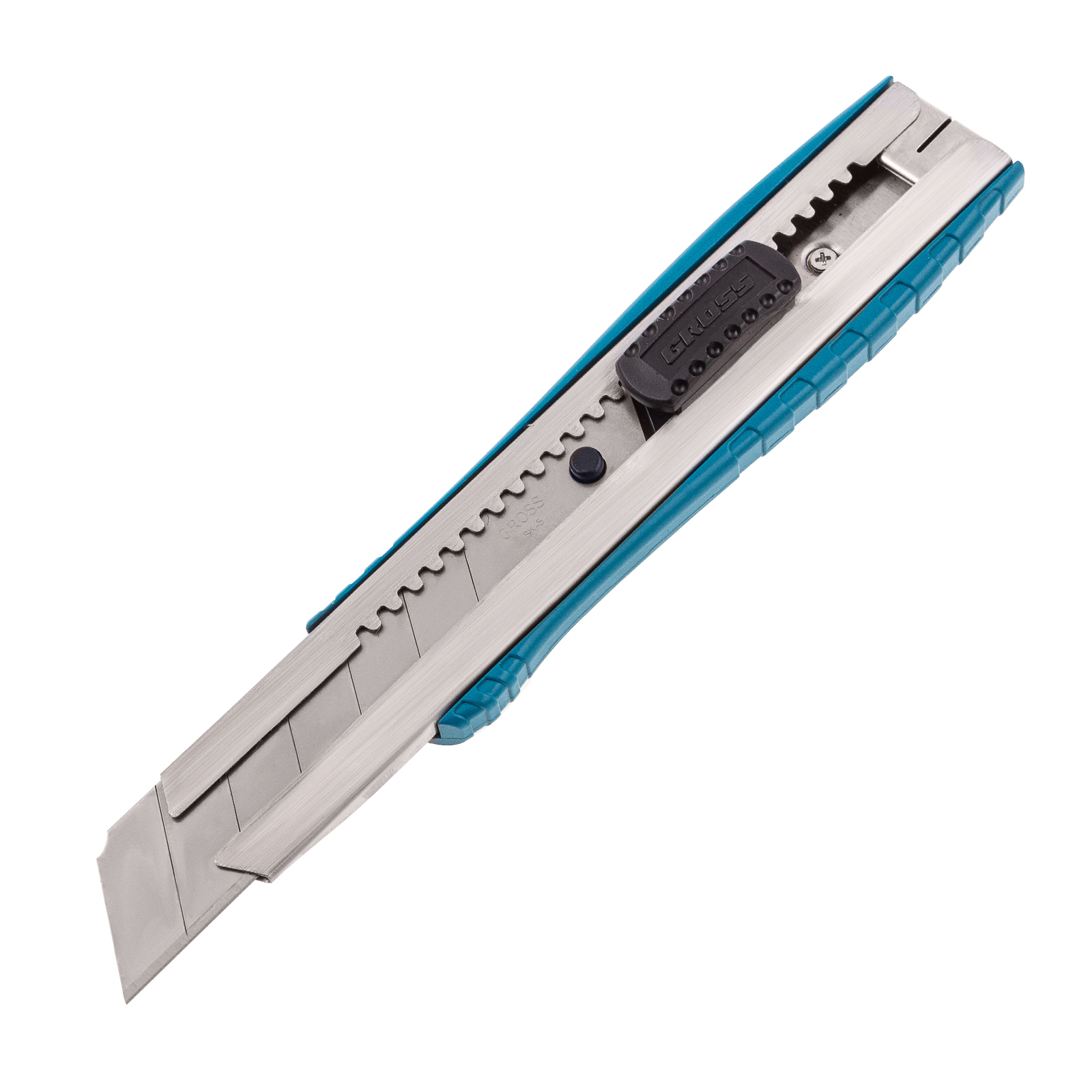 Нож 195 мм, метал.корпус, выдв. сегм. лезвие 25 мм (SK-5), метал. напр-щая, клипса для ремня