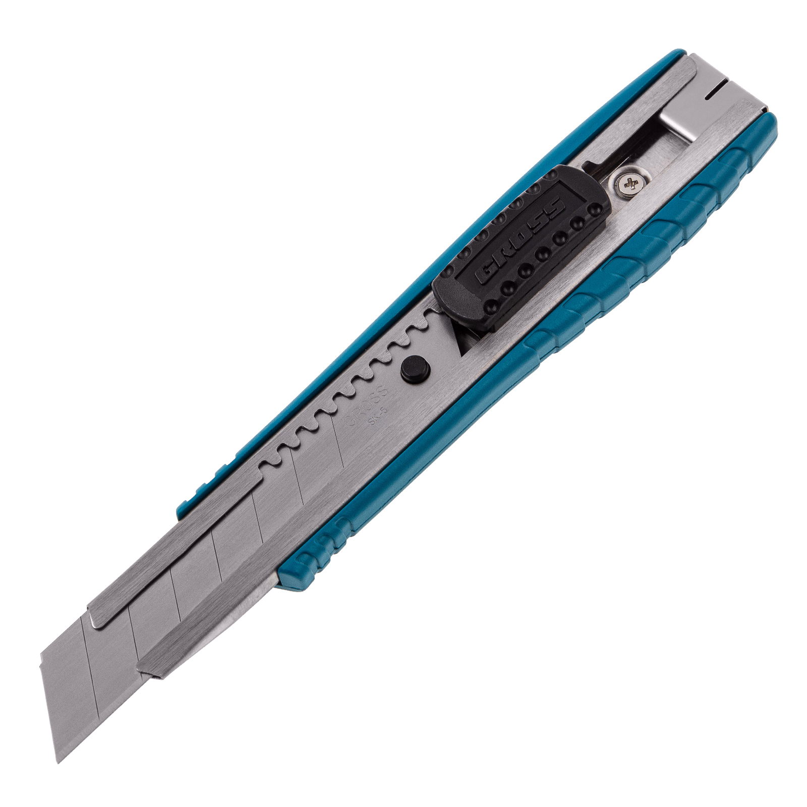 Нож 160 мм, метал.корпус, выдв. сегм. лезвие 18 мм (SK-5), метал. напр-щая, клипса для ремня