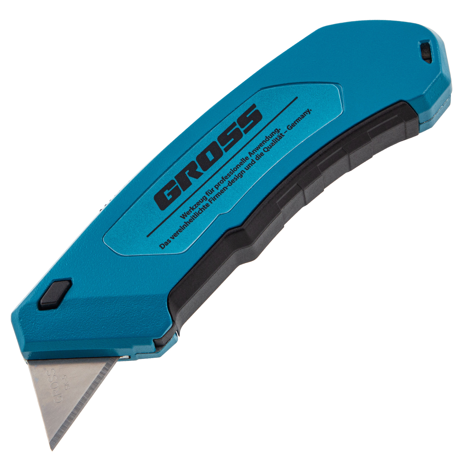 Нож 130 мм, алюм. корпус, выдв. трапец. лезвие 18 мм (SK-5), клипса для ремня, 4 лезвия