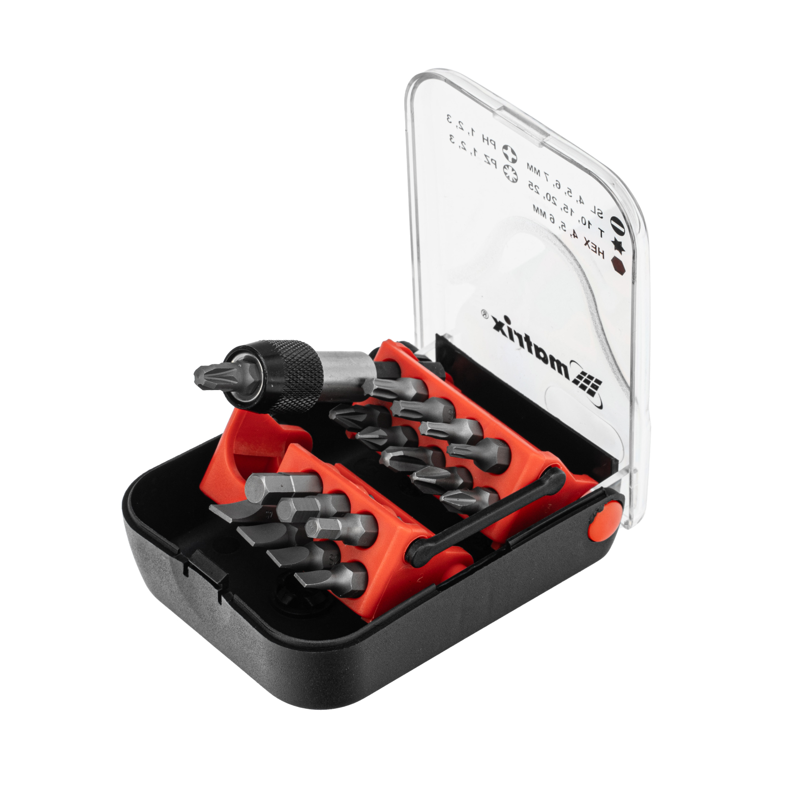 Набор бит, адаптер для бит, сталь S2, 18 предм., в пласт. боксе