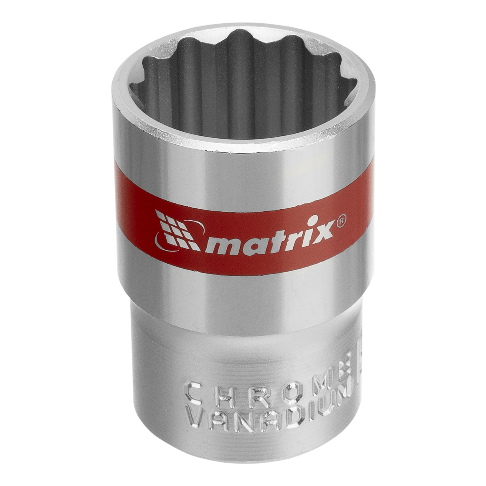 Головка торцевая, 19 мм, 12-гранная, CrV, под квадрат 1/2', хромированная