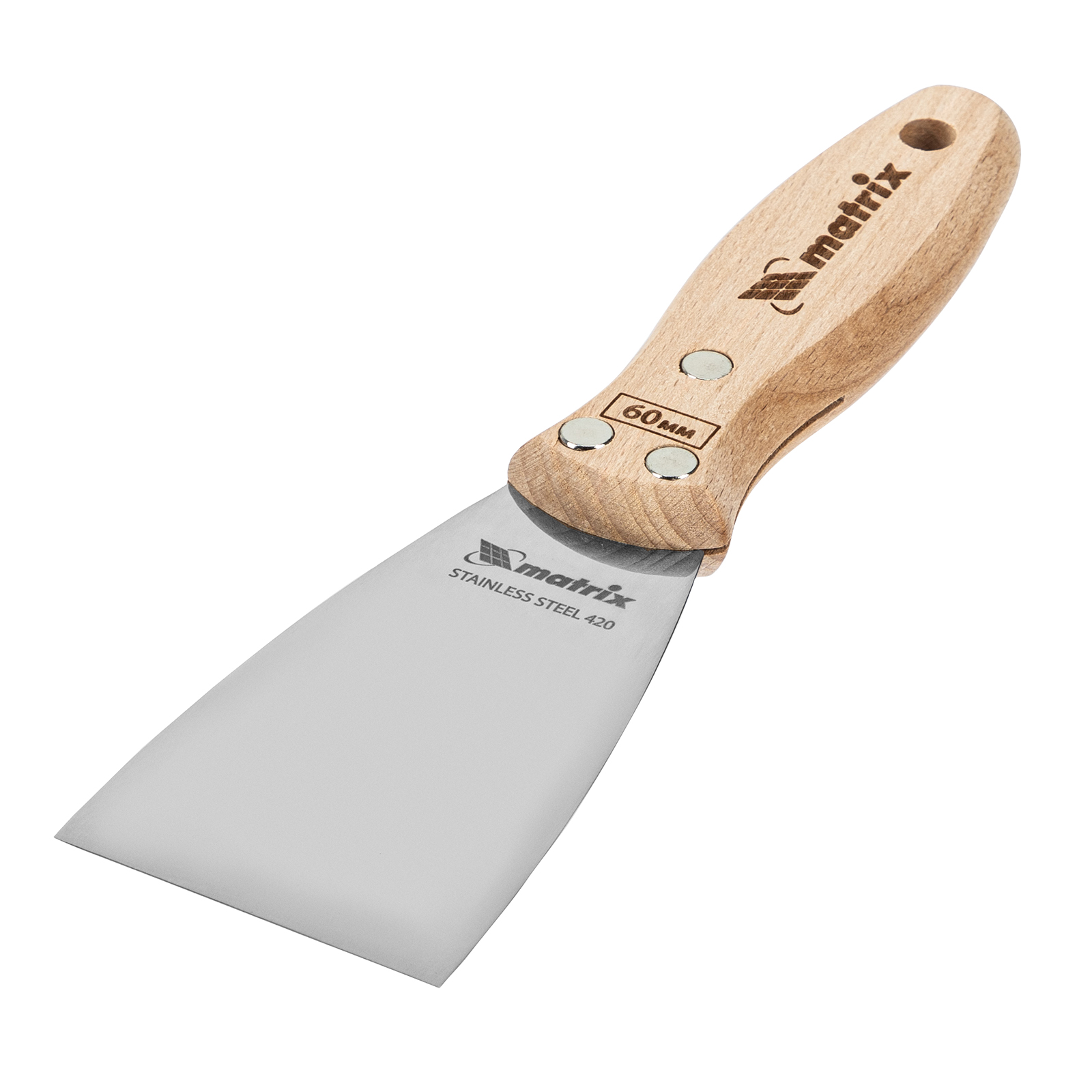 Шпательная лопатка из нержавеющей стали, 60 мм, буковая рукоятка, EFP