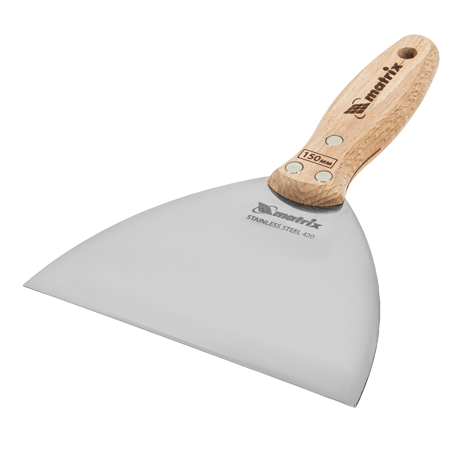 Шпательная лопатка из нержавеющей стали, 150 мм, буковая рукоятка, EFP