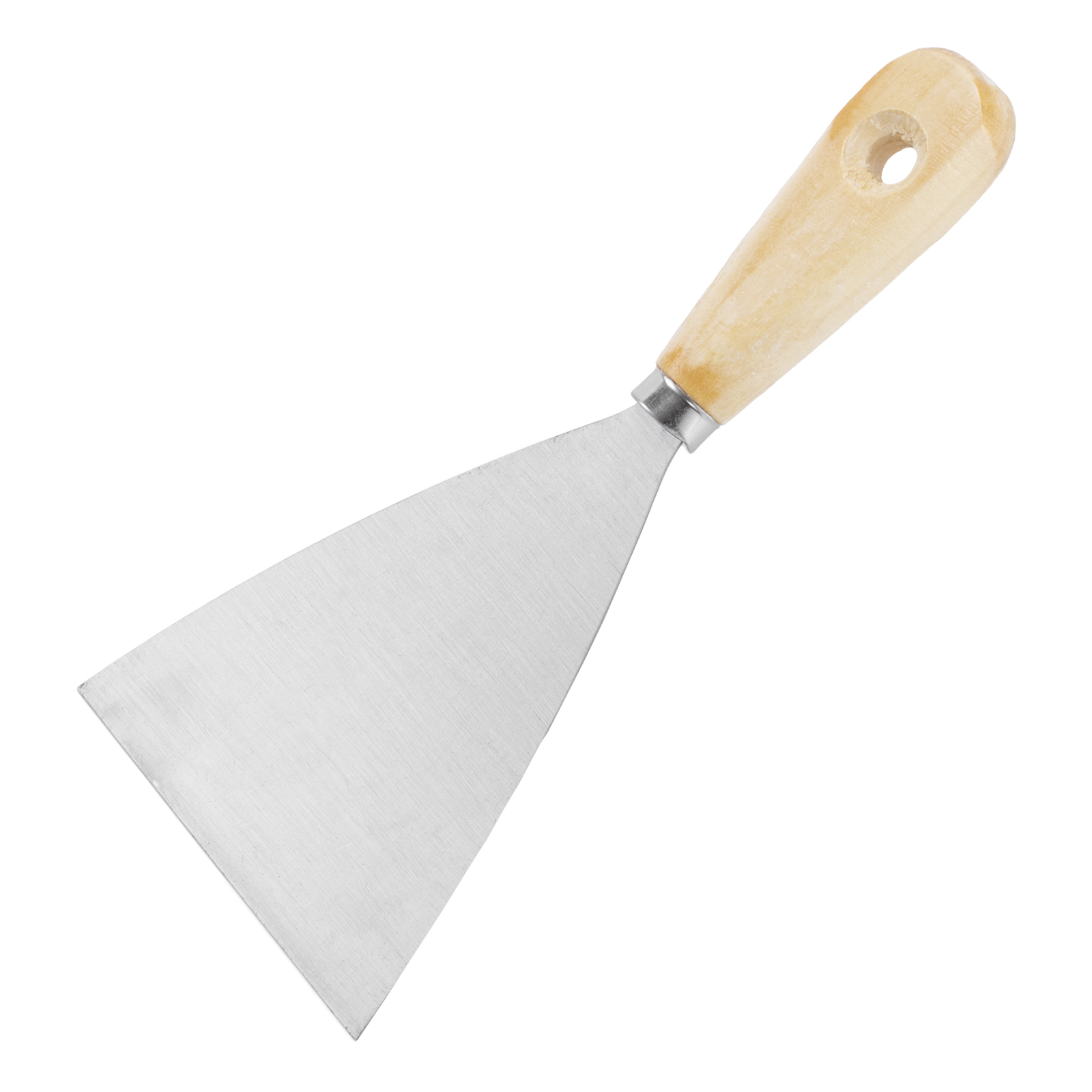 Шпательная лопатка из углеродистой стали, 100 мм, деревянная ручка