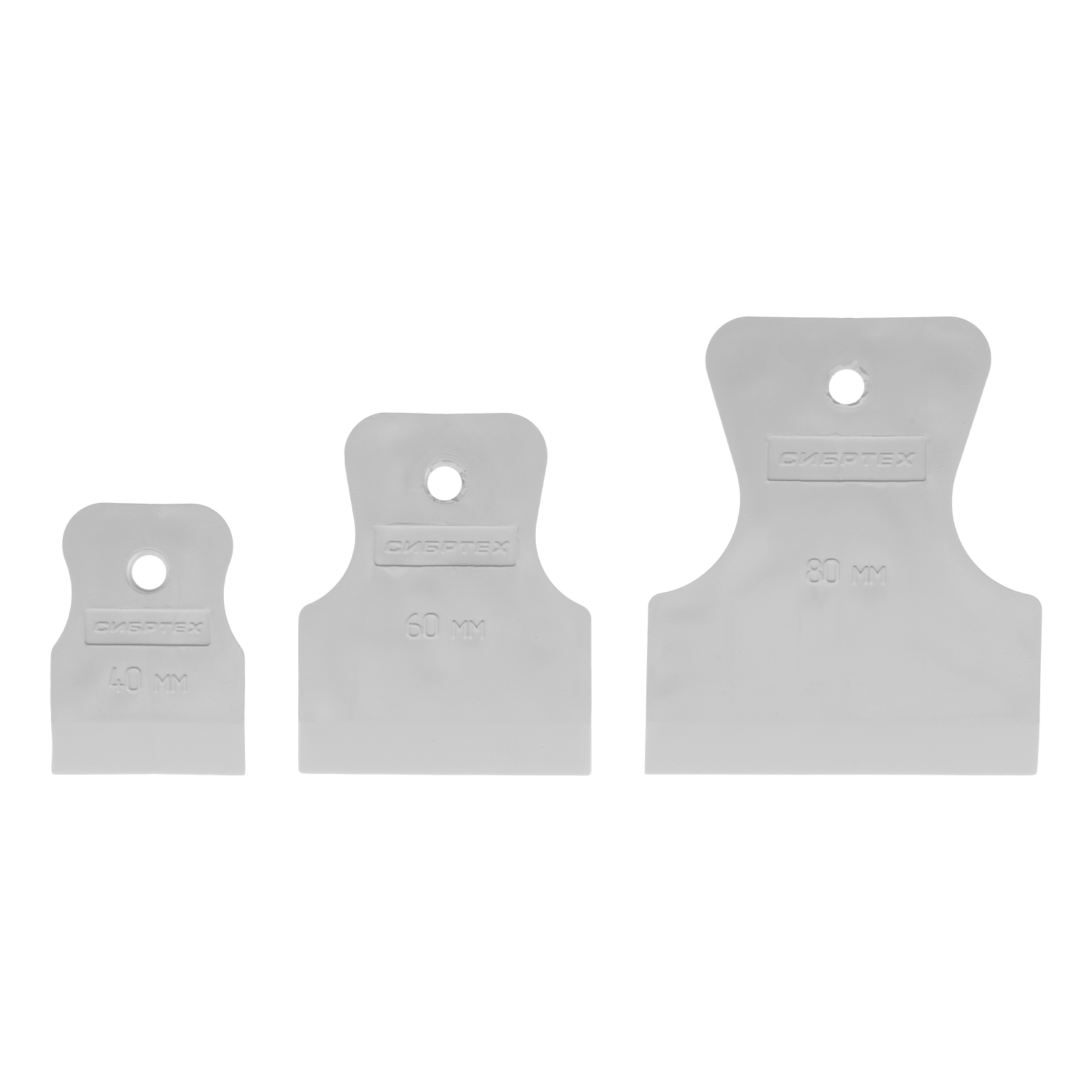 Набор шпателей 40-60-80 мм, белая резина, 3 шт. Россия