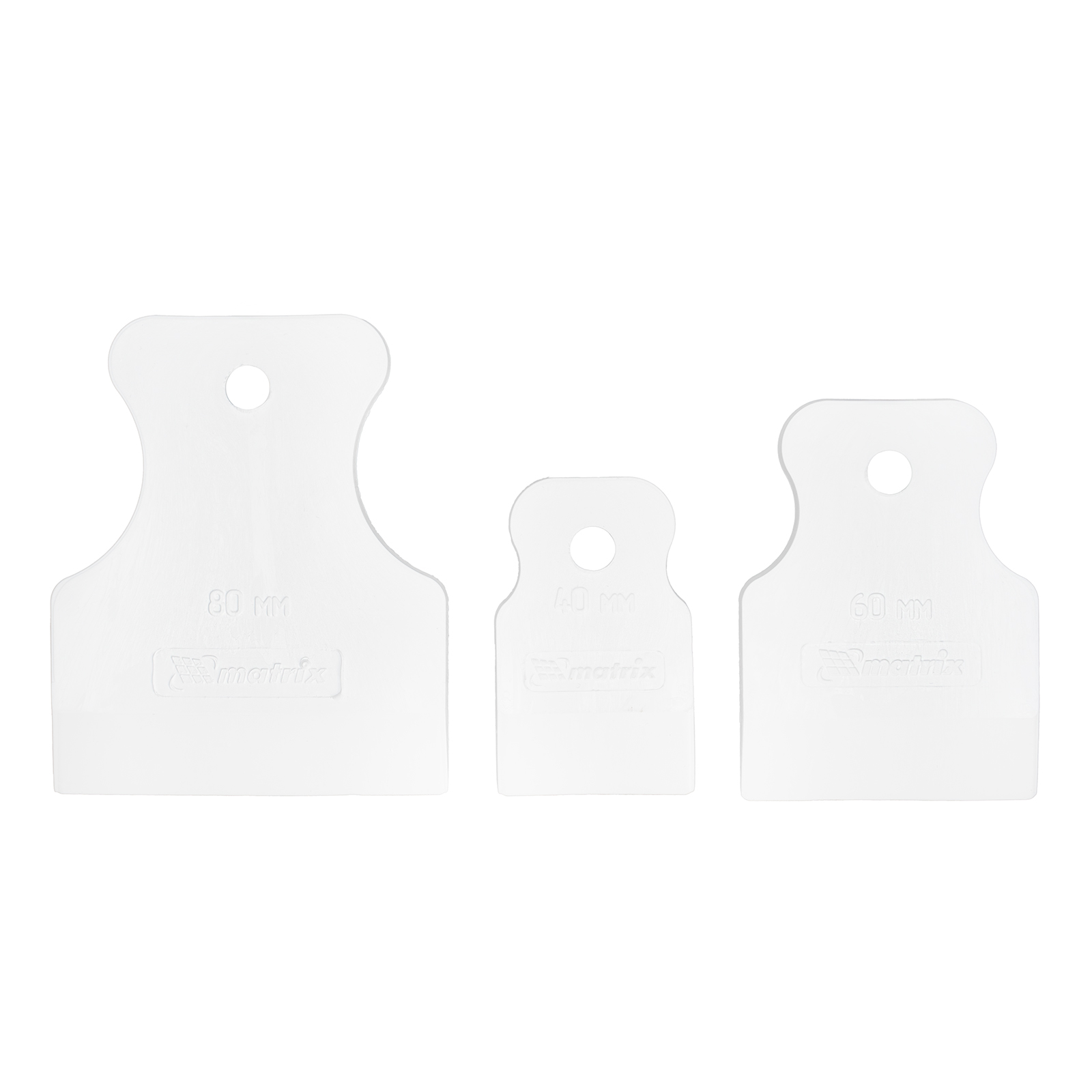 Набор шпателей 40-60-80 мм, белая резина, 3 шт.